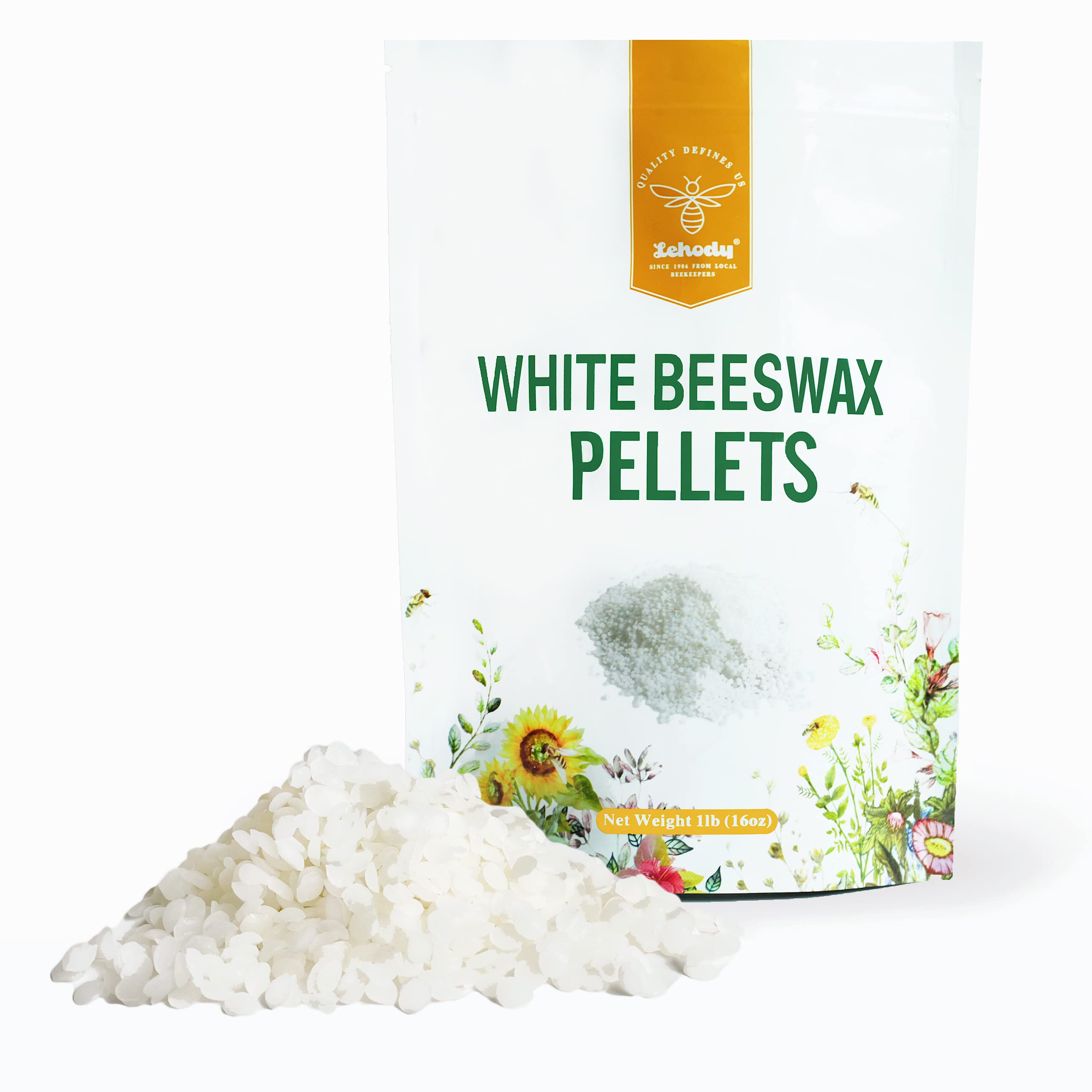 Lehody Natural White Beeswax Pellets 1lbs - Cosmetic Grade-Triple