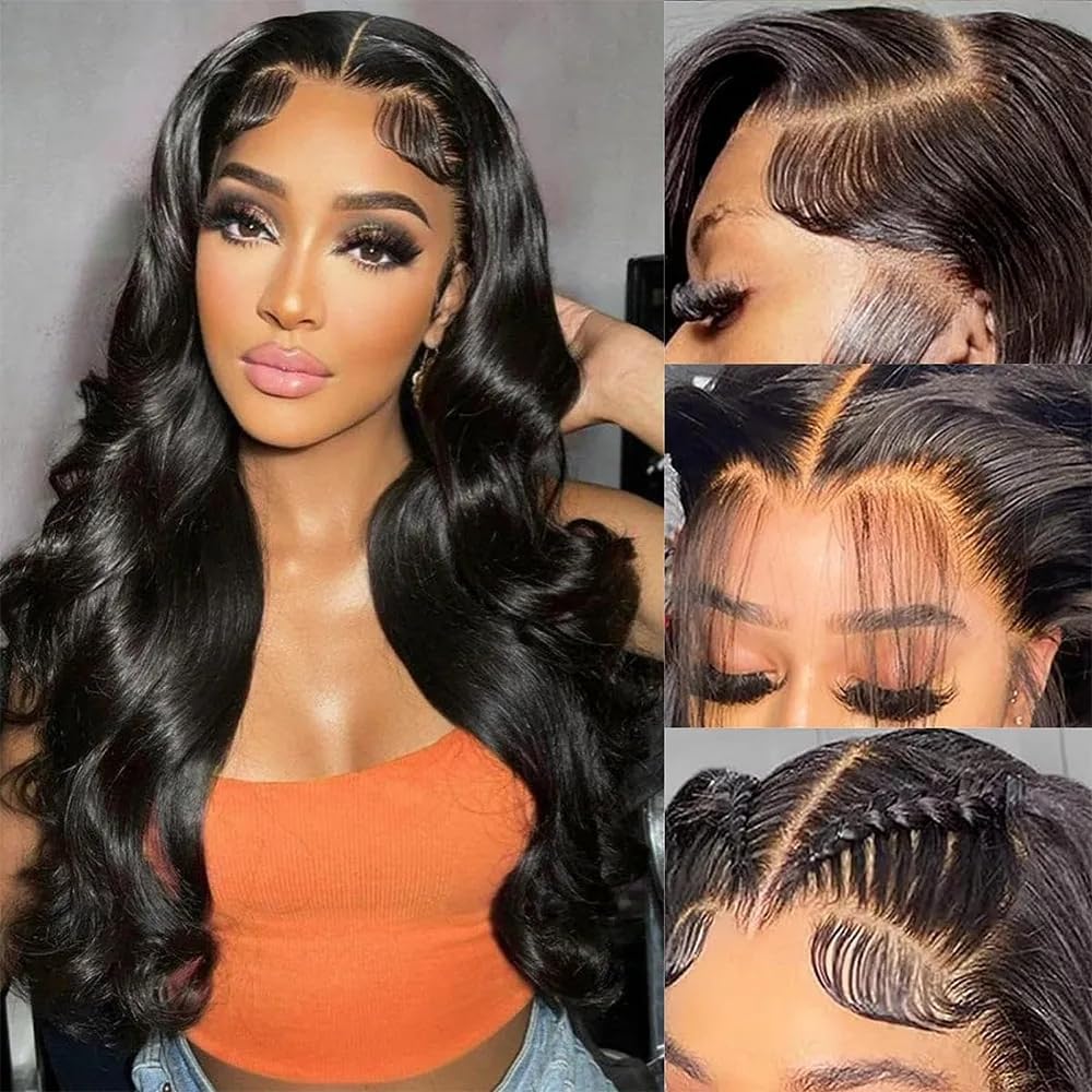 30 inch 13x4 Body Wave Human Hair Wigs HD Transparent Lace Front