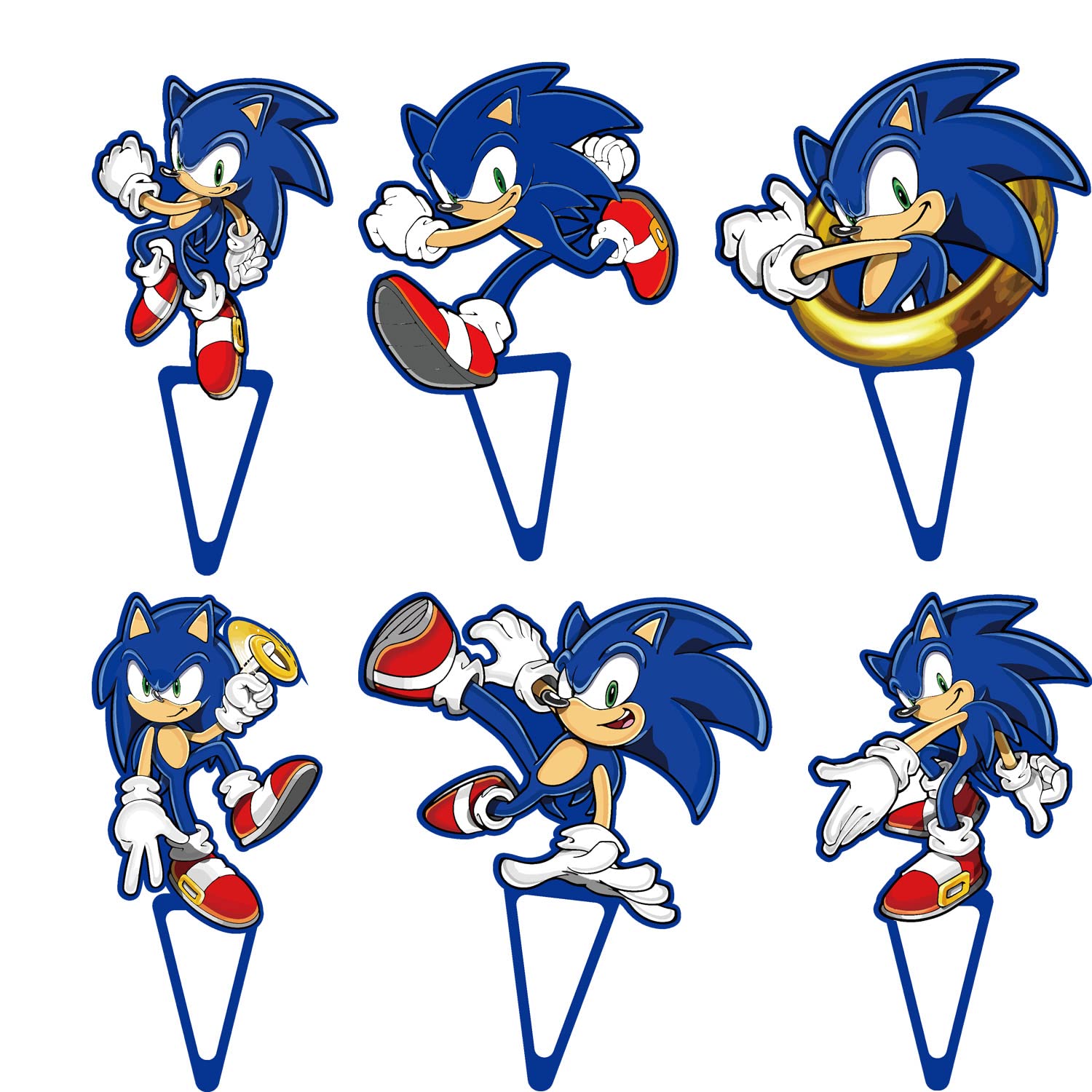 31 Pcs Sonic Cake Topper, Sonic Cupcake Toppers Set, Blue Hedgehog