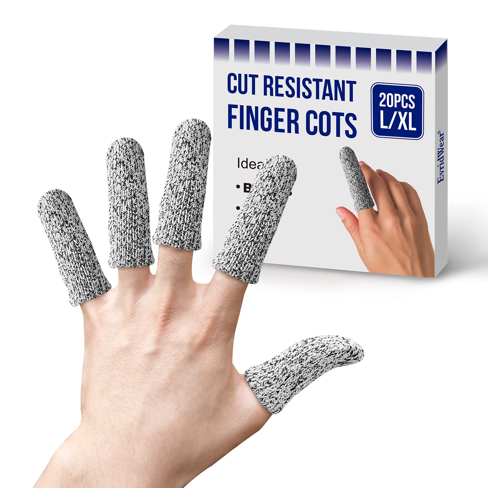TIESOME 12 PCS Finger Cots Cut Resistant Protector, Finger Covers for Cuts  Reusable Gloves Life Extender Anti-Slip Cut Resistant Finger Protectors for
