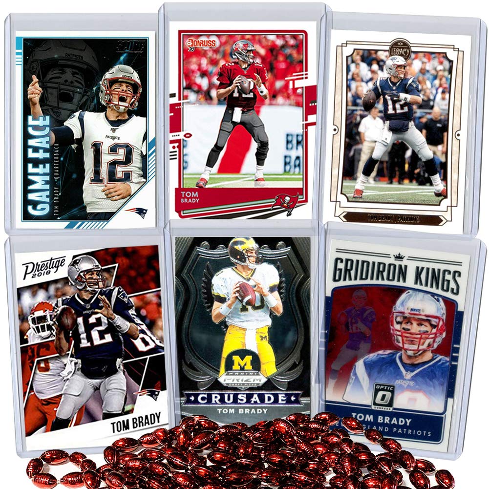 Tom Brady Football Card Bundle, Set of 6 Assorted Tampa Bay Buccaneers New  England Patriots and