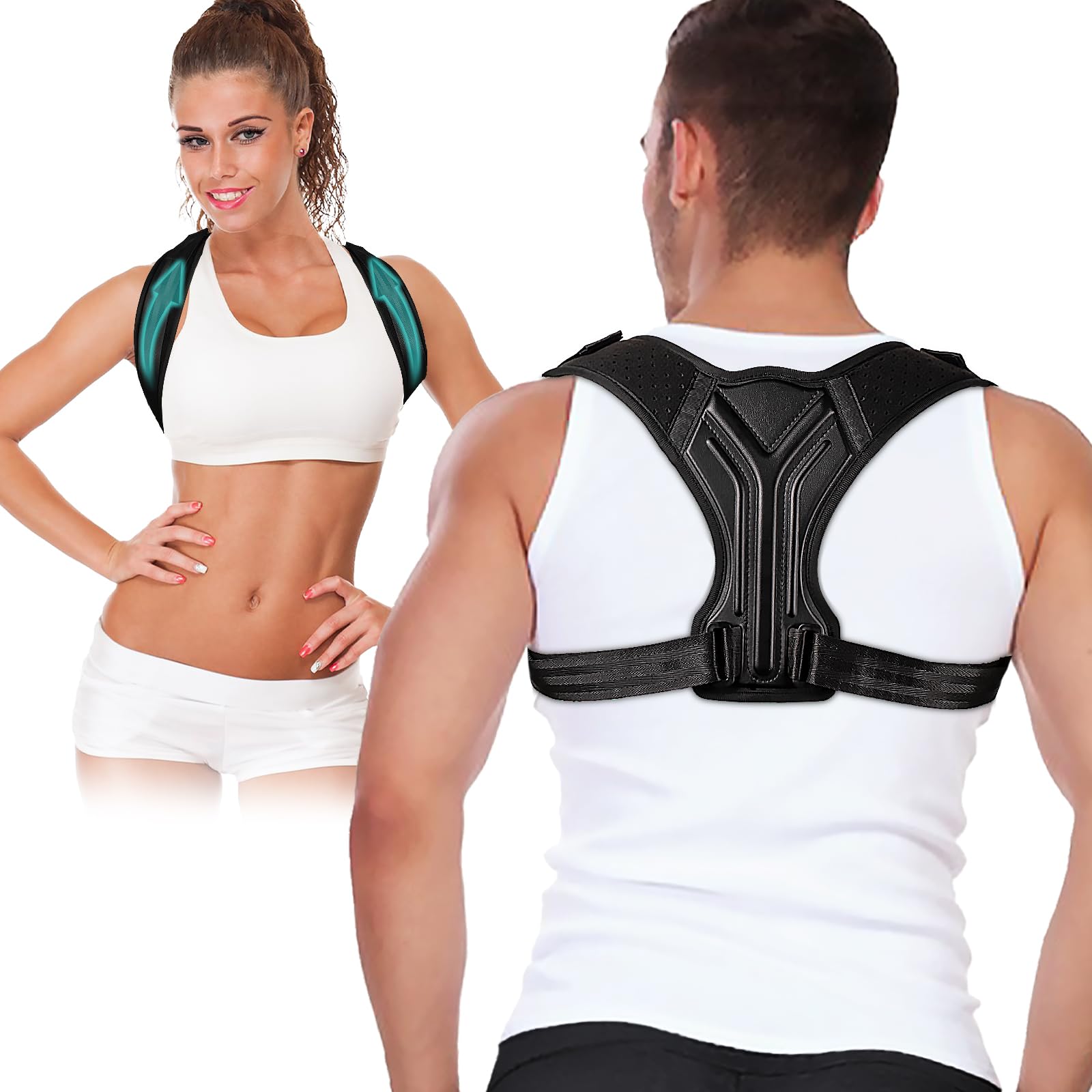 HIJJPS Posture Corrector for Women & Men Adjustable & Breathable Upper Back  Brace Back Straightener Posture Corrector Support straightener Clavicle Back