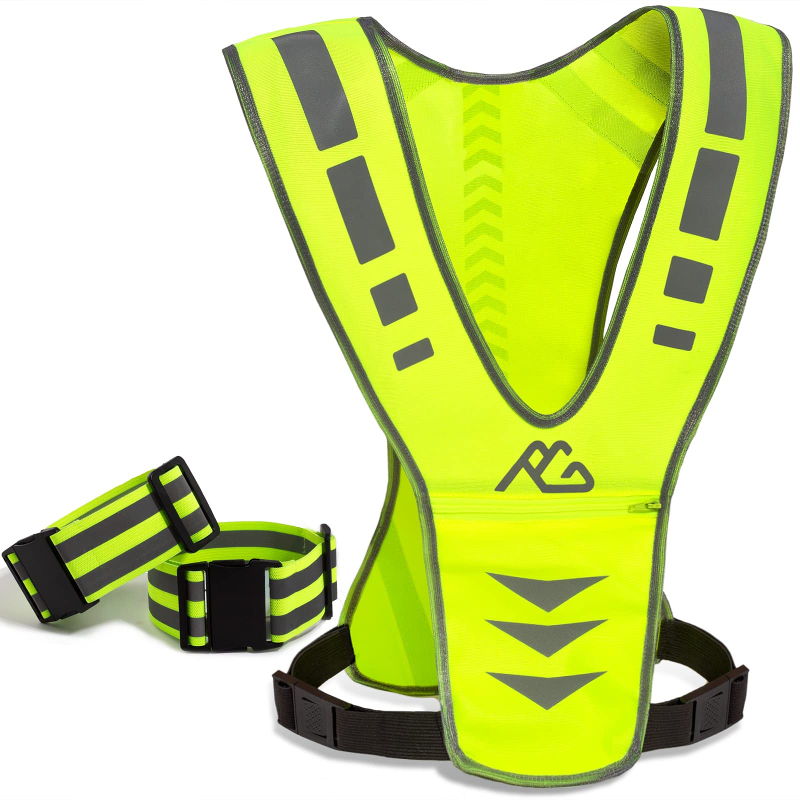 TOURUN Reflective Running Vest Gear with Pocket for Women Men Kids, Safety  Reflective Vest Bands for Night Cycling Walking Bicycle Jogging