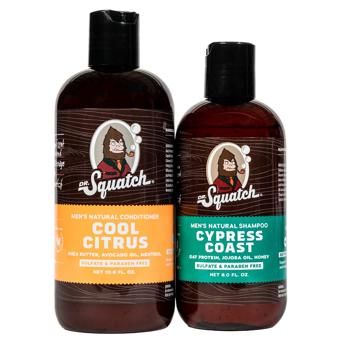 Dr. Squatch Citrus & Cypress Men's Shampoo + Conditioner Hair Bundle -  Keeps Hair Looking Full Healthy Hydrated Cirtus / Cypress