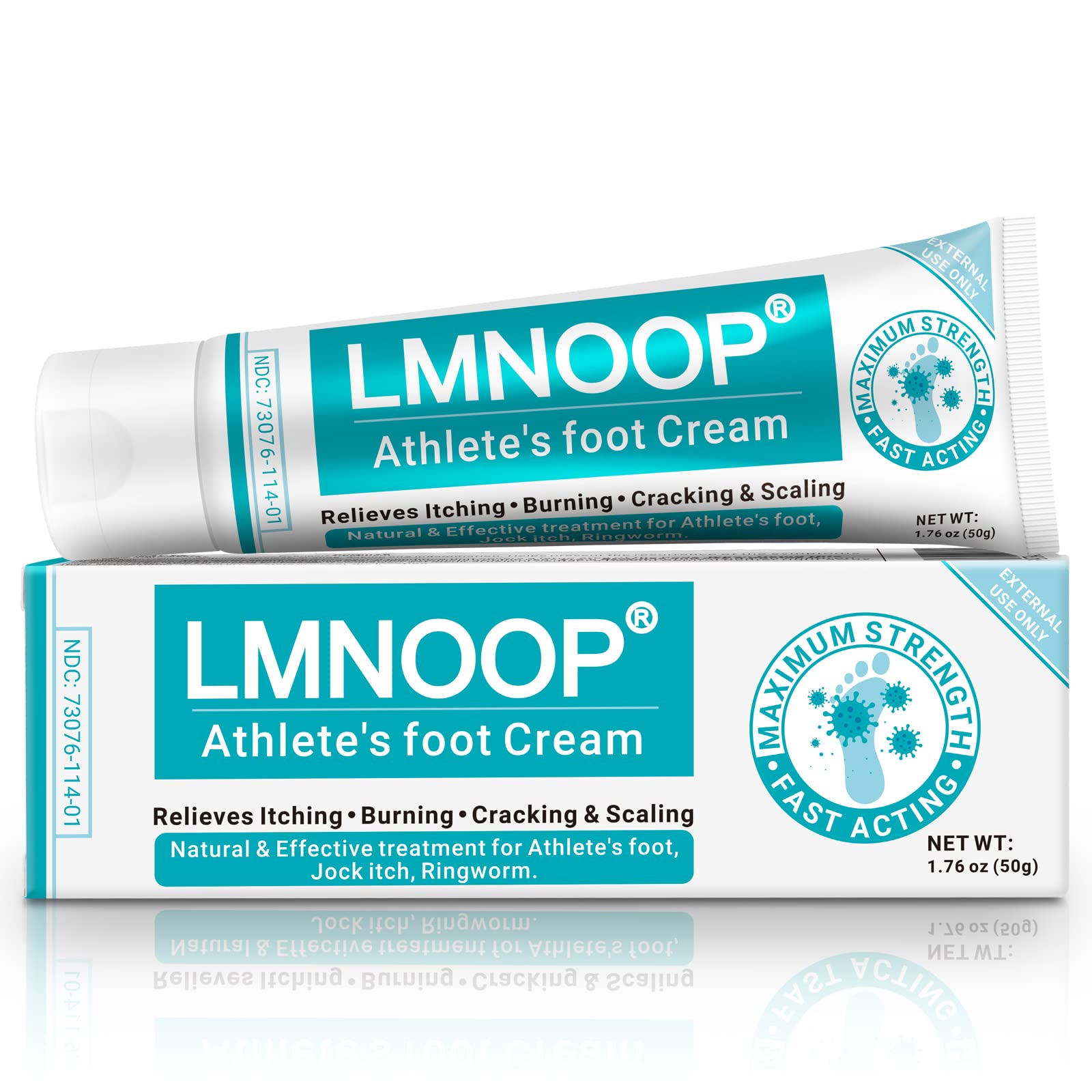 LMNOOP Athletes Foot Treatment Cream, Maximum Strength for Athlete's Foot  (Tinea Pedis), Itching, Blister, Burning, Cracking, Scaling
