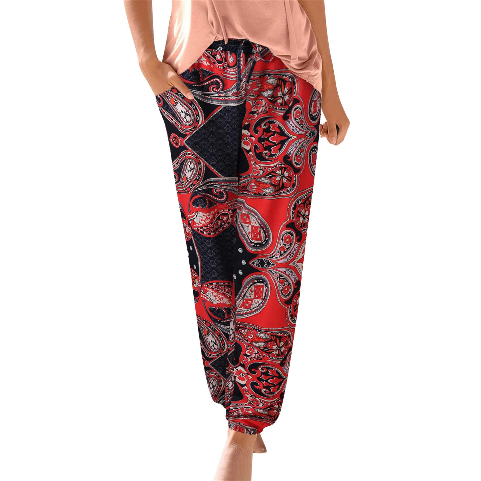 Ethnic Pattern Multicolor Harem Pants for Women, Boho Yoga Jogger Pants  Beach Trousers at Amazon Women's Clothing store