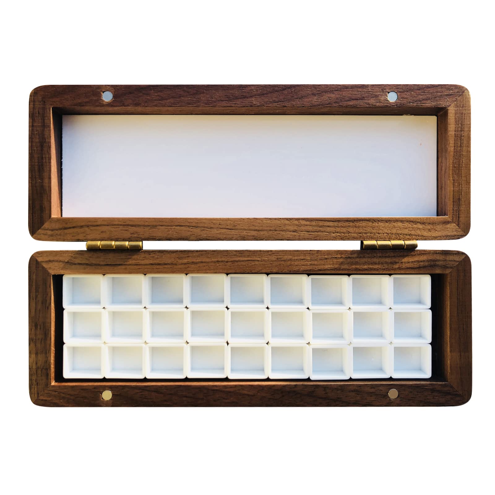 Premium Photo  Wooden watercolor palette watercolor tray with watercolor  set isolated on a white background
