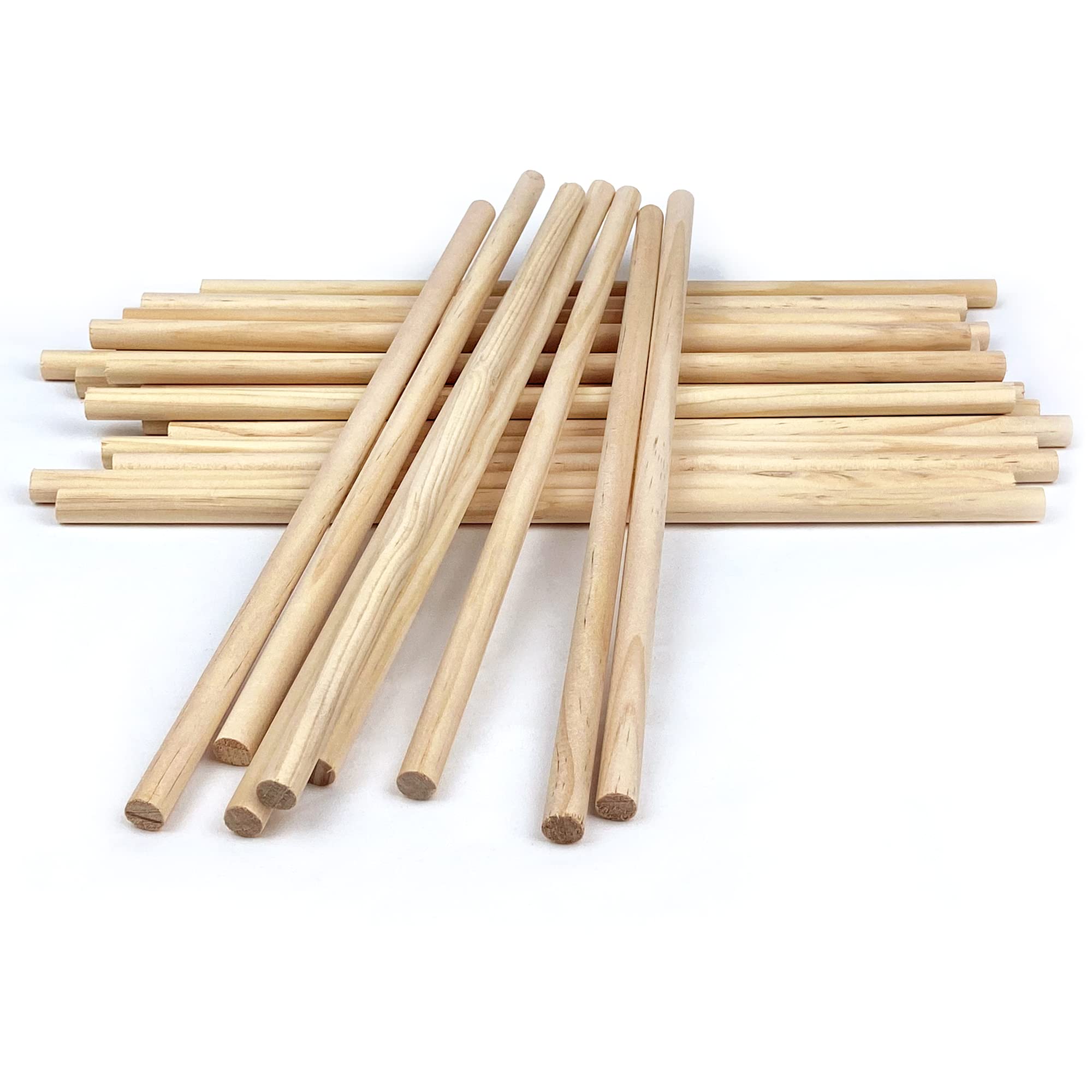 3/8 x 12 Inch Wooden Dowel Rods 25 PCS Unfinished Round Sticks for Pennant  Wedding Christmas Music Class Party DIY Crafts Wooden B