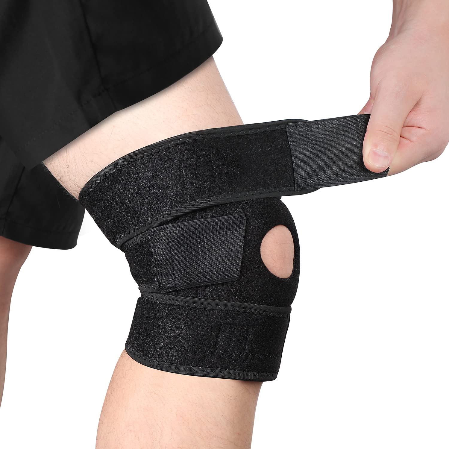 1PC Knee Brace Support Compression Sleeve with Side Stabilizers and Patella  Gel for Knee Pain Meniscus Tear ACL MCL Injury Recovery 