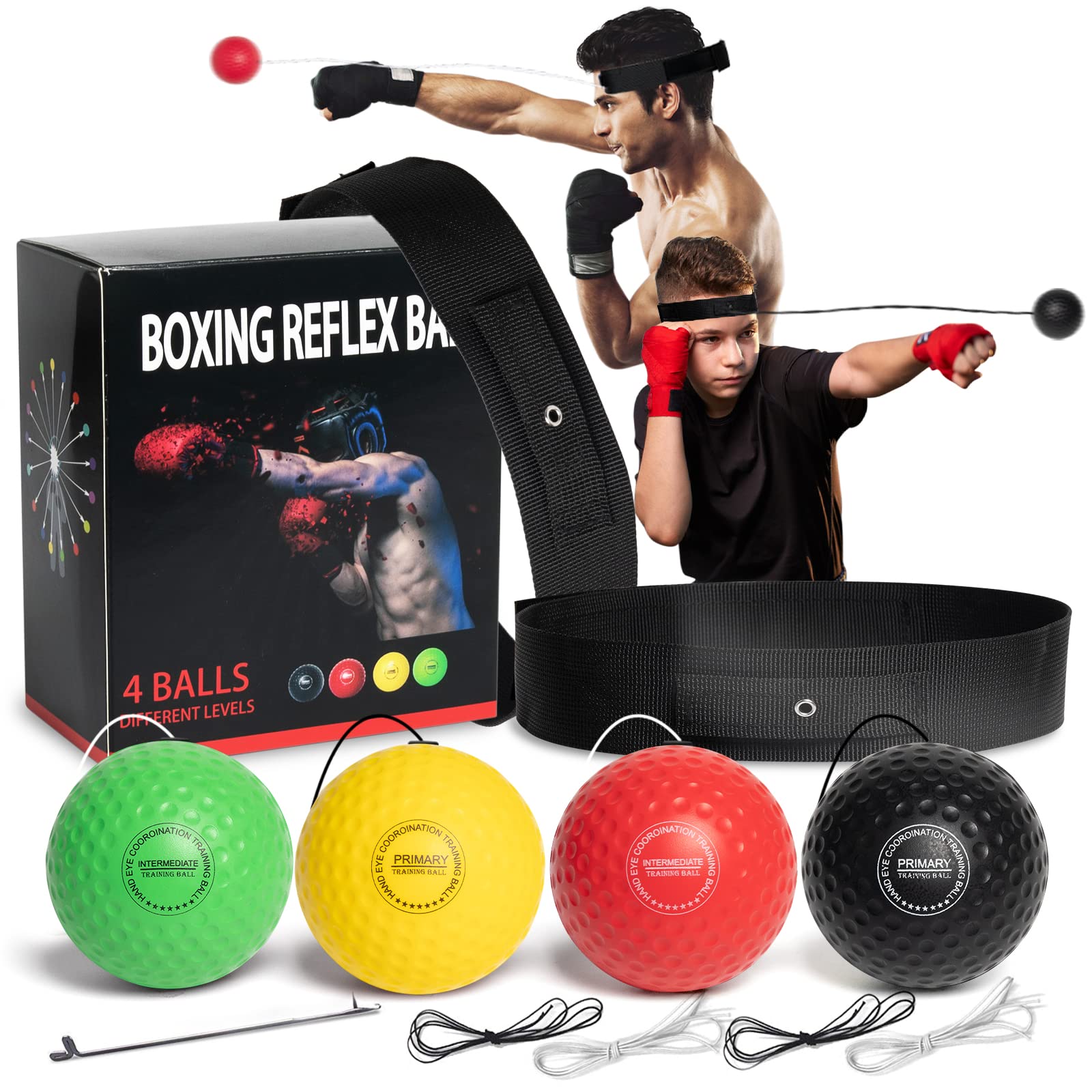 Boxing Reflex Ball, 3 Levels Activpulse Reflex Ball With Adjustable  Headband, Boxing Trainer For Hand-eye Coordination, Kick Ball For Reactions