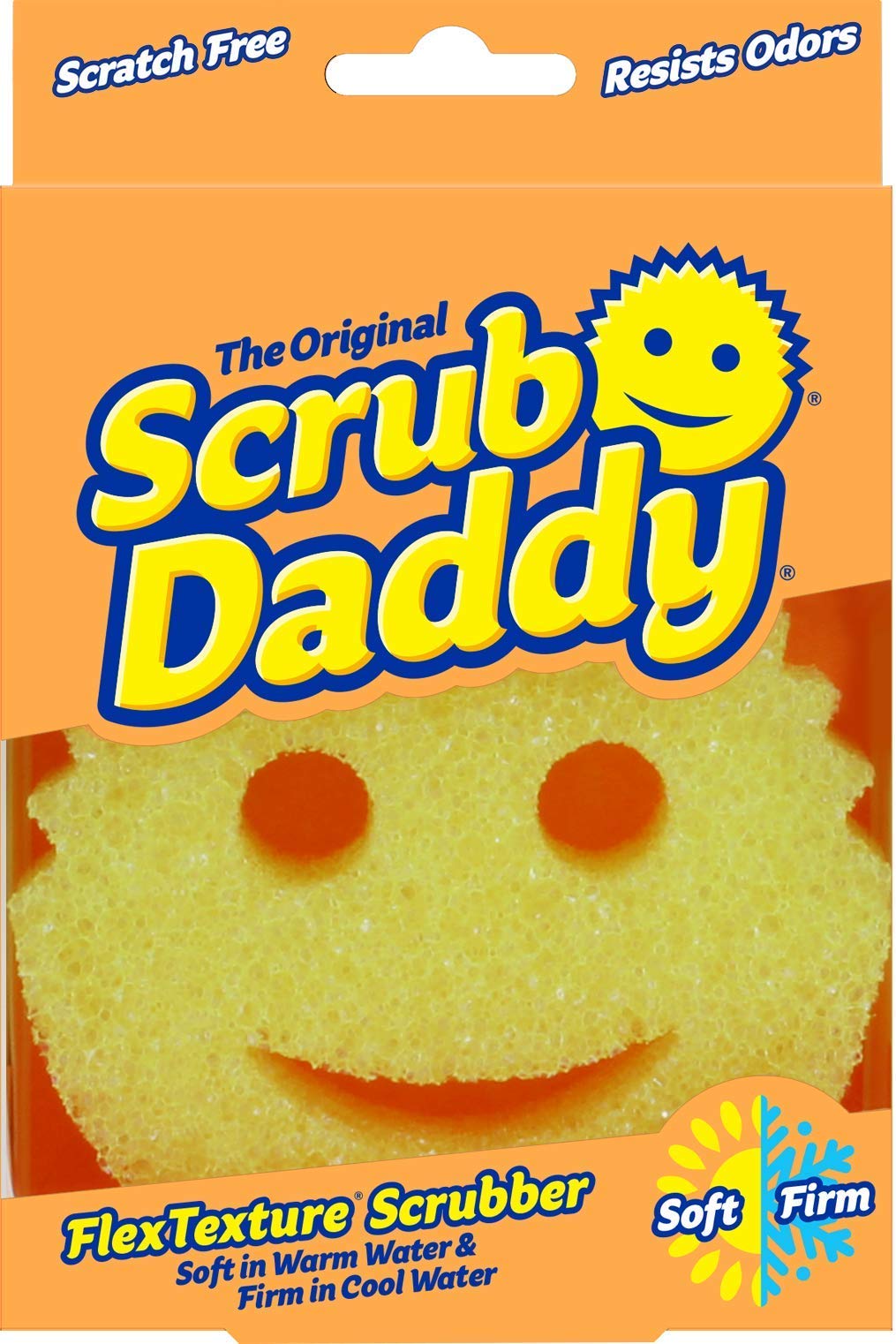 Scrub Daddy Shark Tank Sponge Smiley Face Scratch Free Scrubber 3 Pack :  : Home Improvement