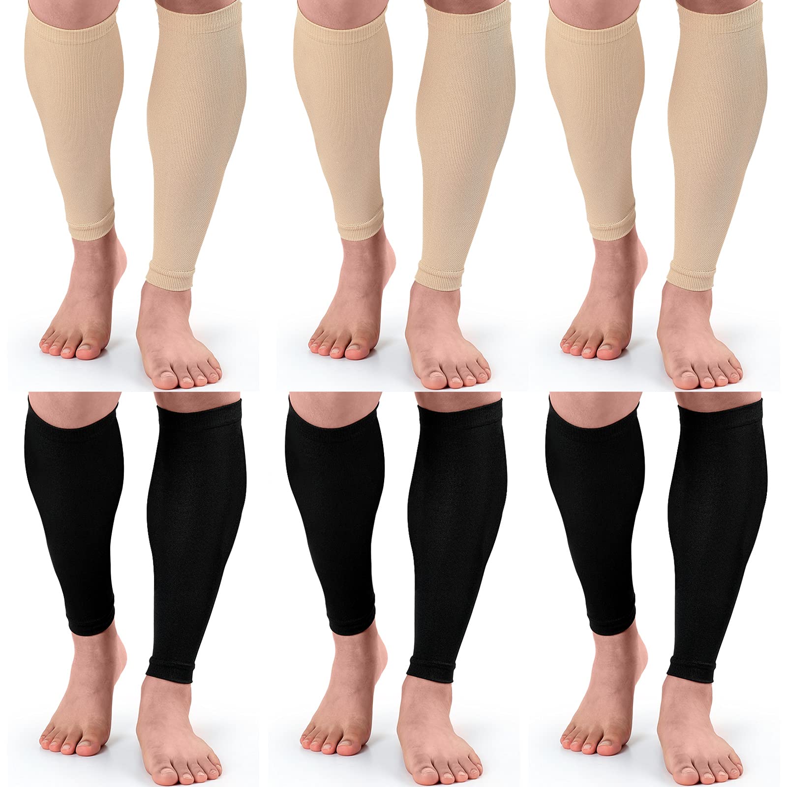12 Pairs Calf Compression Sleeves Football Leg Sleeves Calf Sleeves Shin  Guard Soccer Sleeve Leg Compression Support Sleeves Footless Socks For Men