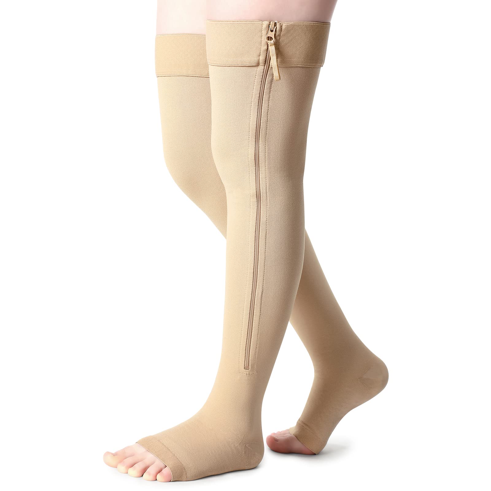 1 Pairs Zipper Compression Socks Open Toe Compression Stocking For Men  Women