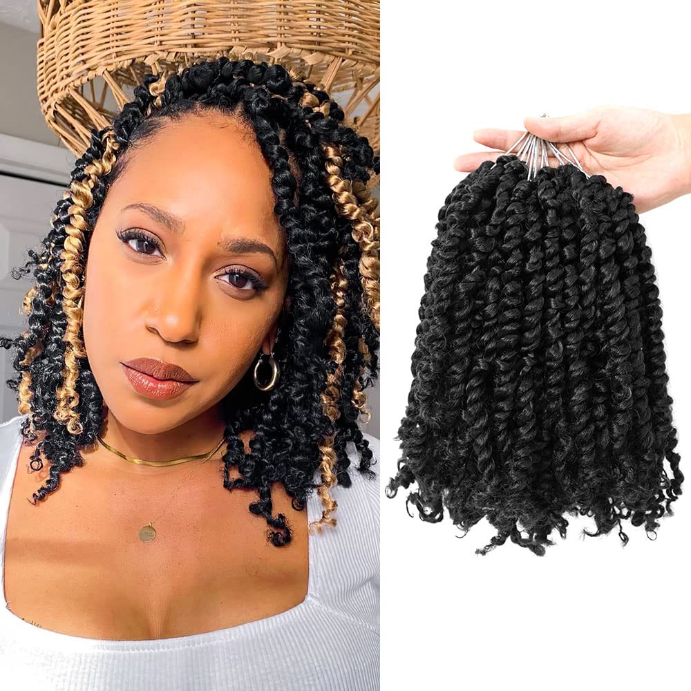 10 Inch Passion Twist Crochet Hair 7 Packs Short Pre-twisted Crochet ...