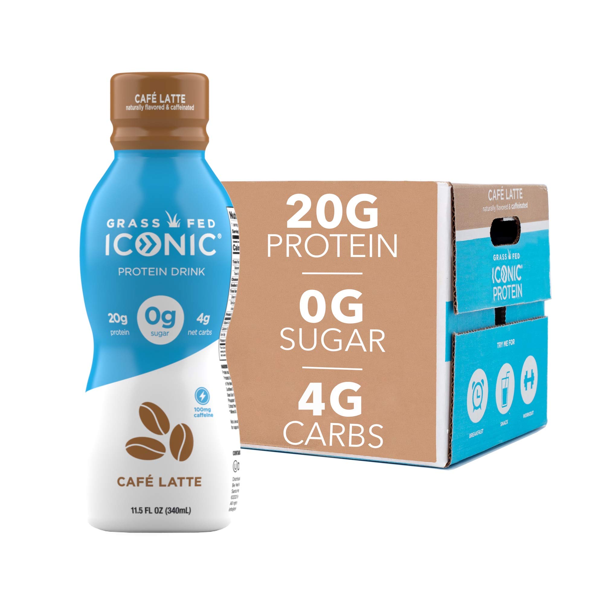 Iconic Protein Drinks, Sample Pack (5 Flavors), Low Carb Protein Shakes, Grass Fed, Lactose-Free, Gluten-Free, Low Calorie Snack or Healthy  Breakfast