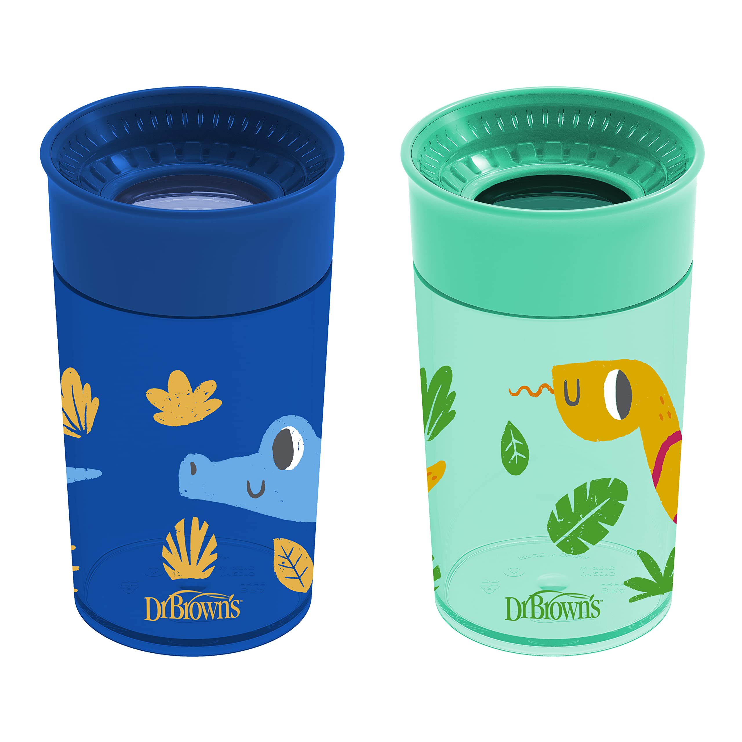 Dr. Brown's Toddler Snack Cups with Lids and Handles, BPA Free - Red 