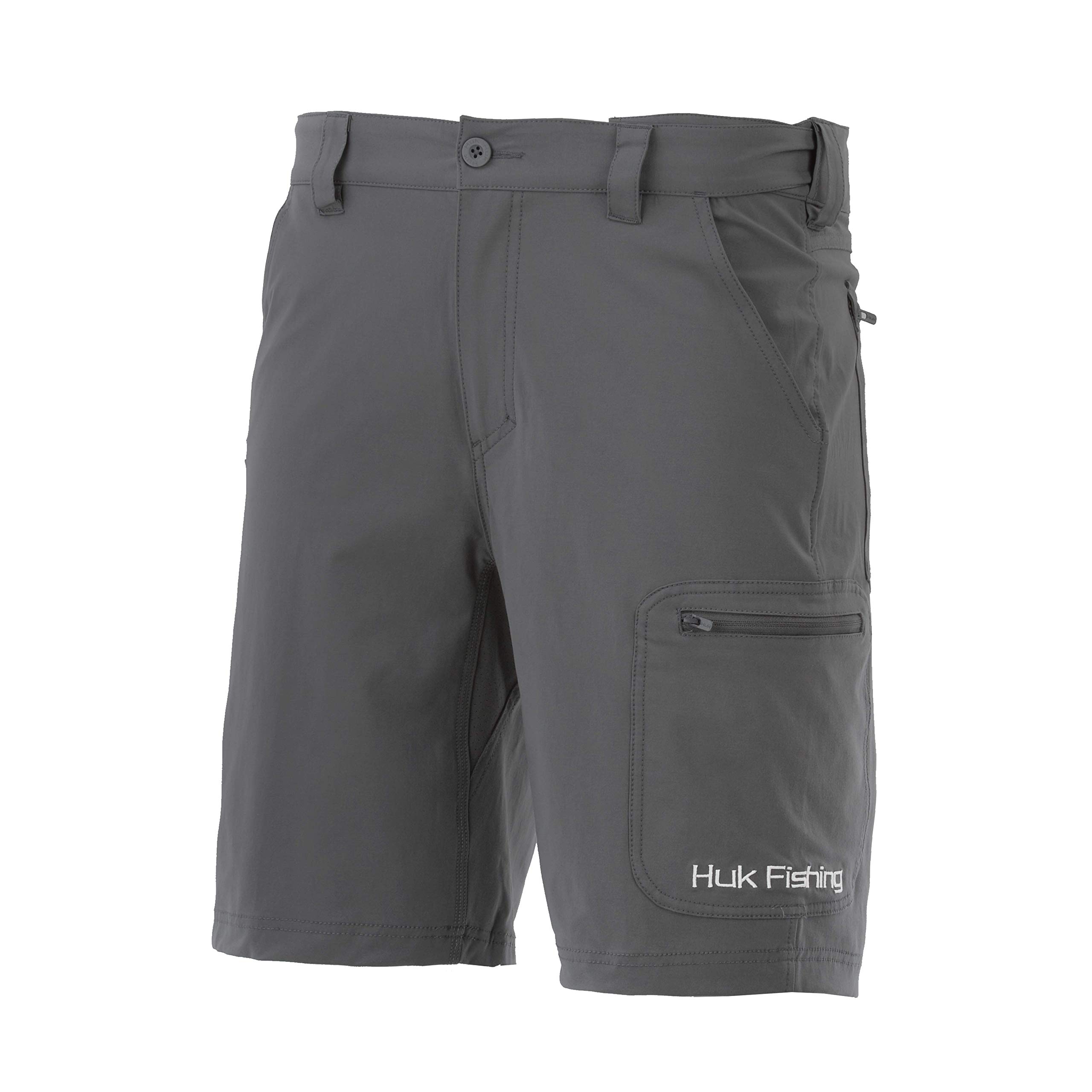 HUK Men's Next Level Quick-Drying Performance Fishing Shorts Charcoal -  10.5 Large