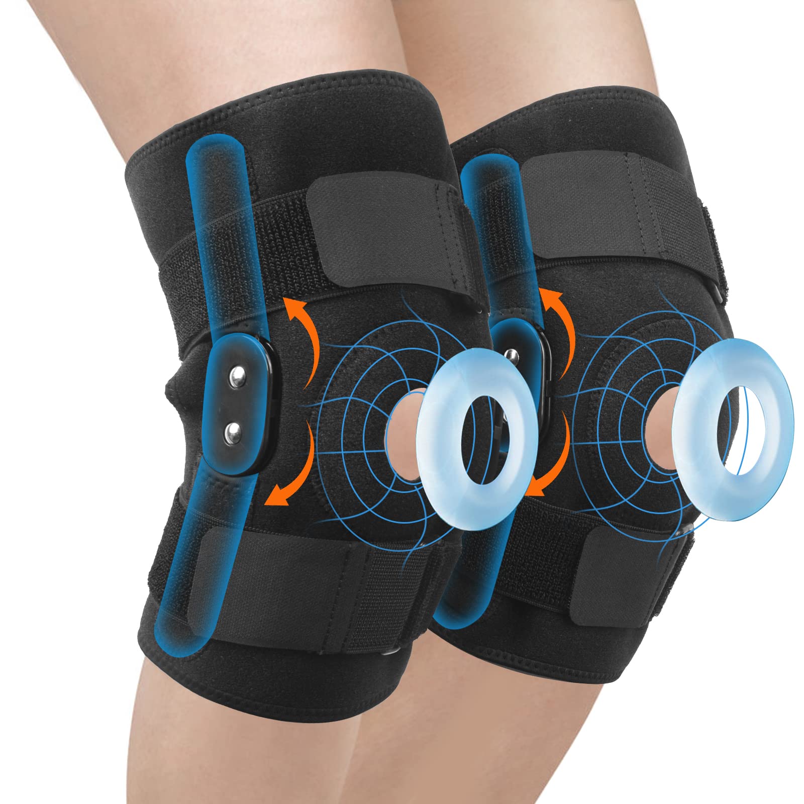 Hinged Knee Brace for Knee Pain Knee Braces for Meniscus Tear Knee Support  with Side Stabilizers for Women and Man Patella Knee Brace for Arthritis