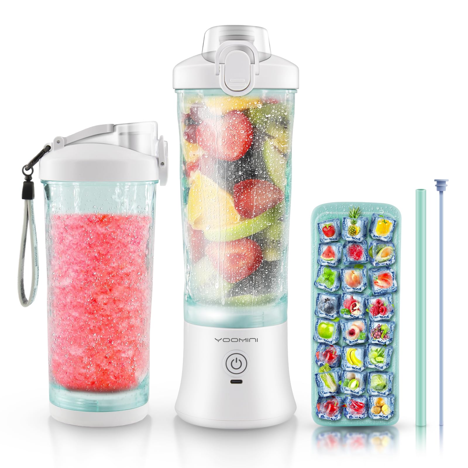 Portable Blender, Personal Size Blender for Shakes and Smoothies, 20 Oz  Cup, Waterproof Mini Blender With Rechargeable USB, Juicer with 6 Blades  for