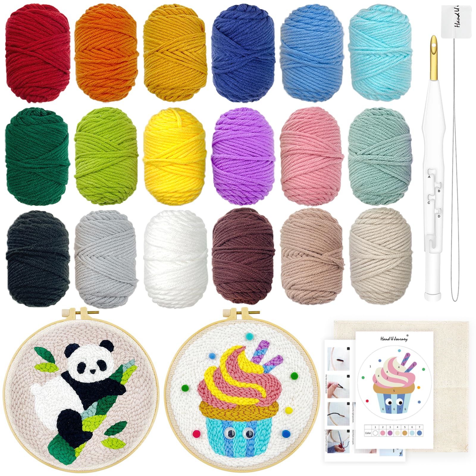Pastel Colors Yarn Bundle, 10 Pcs Yarn Pack, Punch Needle Yarn