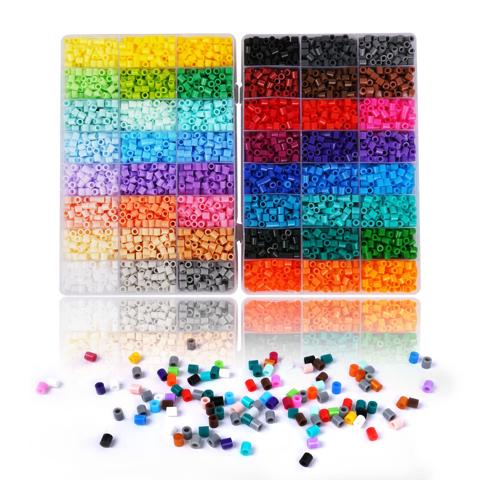 24,000 Mini Fuse Beads kit 2.6mm, 24 Colors 5 Pegboards 2 Tweezers Mini  Beads Kit Compatible Hama Beads Melty Mini Beads Melting Beads Iron Beads