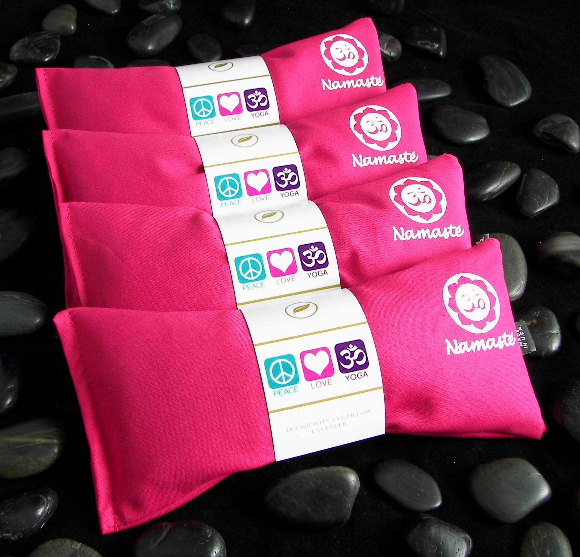 Happy Wraps Namaste Lavender Yoga Eye Pillows - Hot Cold Aromatherapy for  Stress Meditation Spa Relaxation Gifts - Set of 4 - Pink Cotton