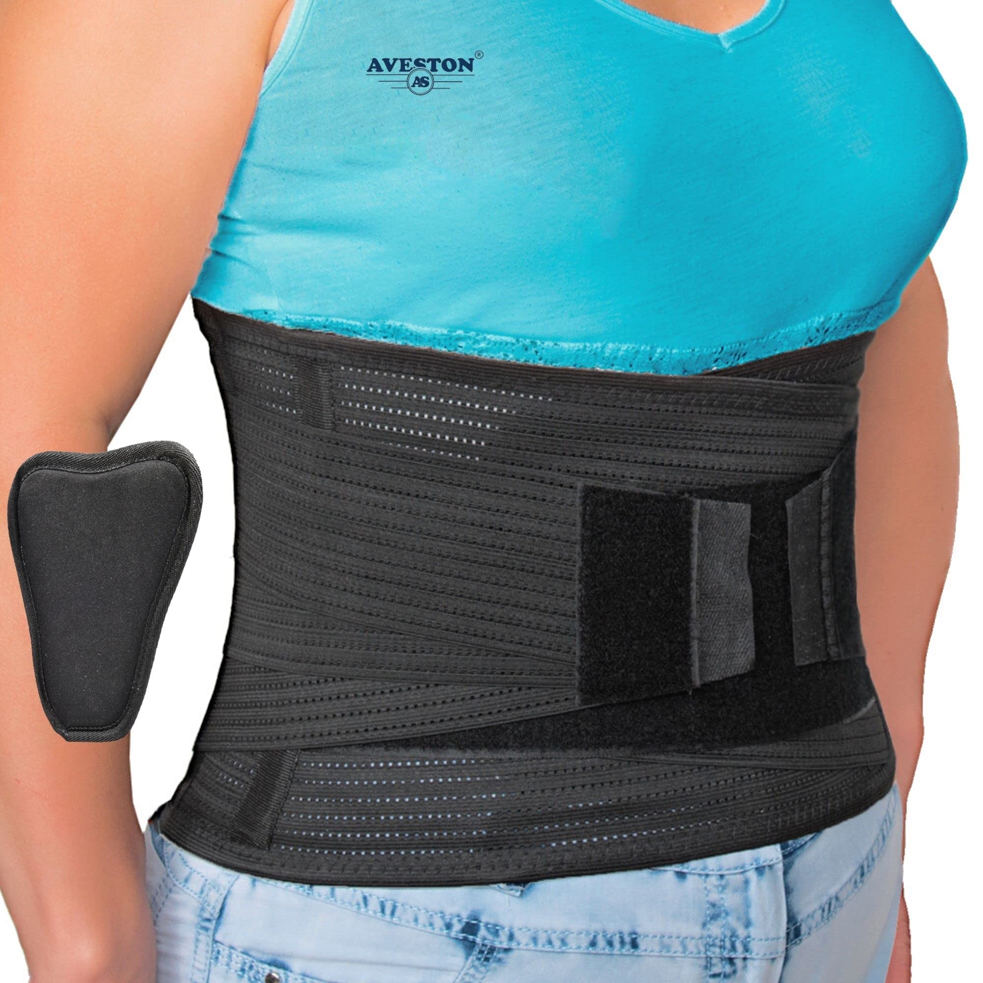 AVESTON Back Support Lower Back Brace for Back Pain Relief - Thin  Breathable Rigid 6 ribs Adjustable Lumbar Support Belt Men/Women Keeps Your  Spine Straight, Surgery, Fracture - Medium 32-37 Belly 
