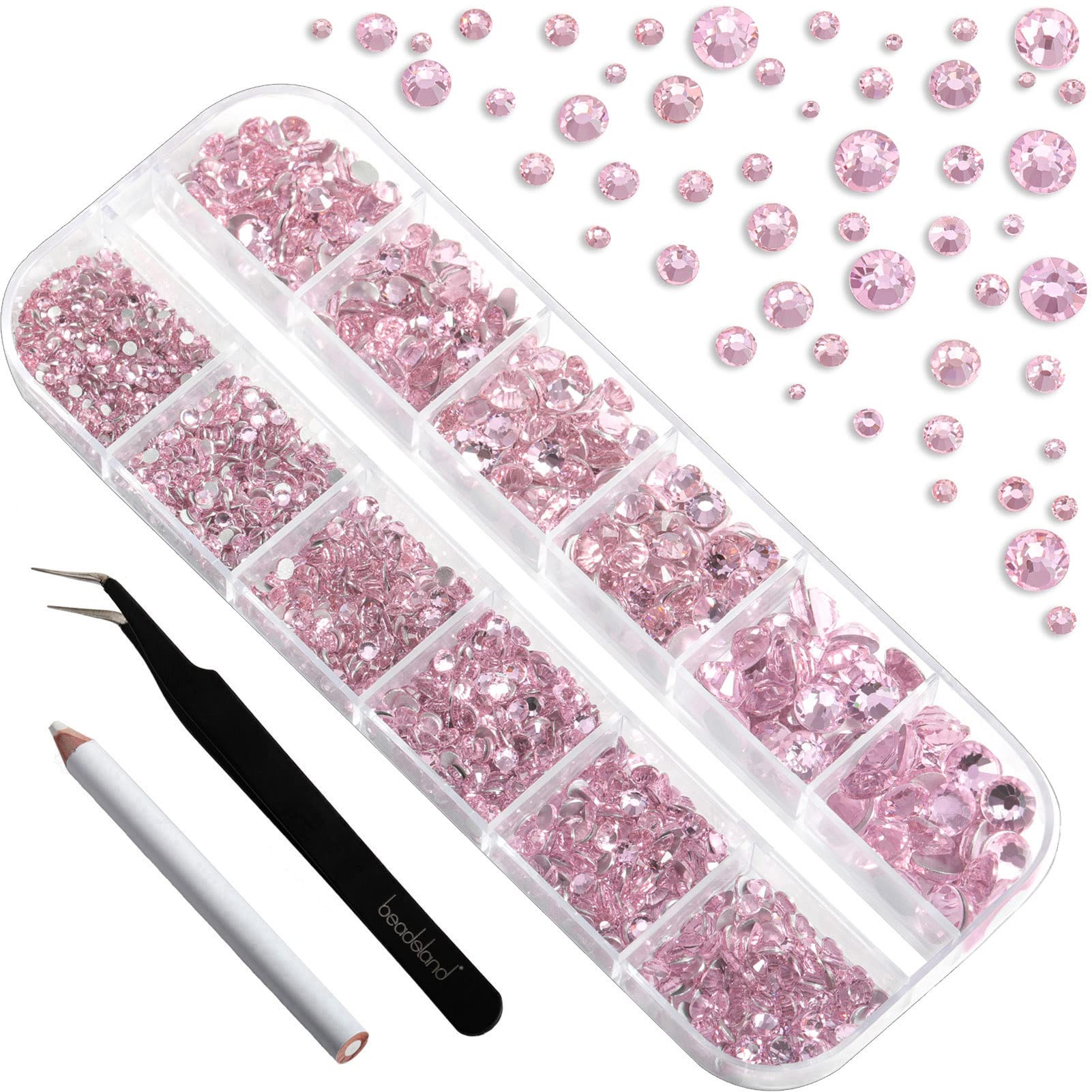 The Crafts Outlet Flatback Rhinestones, Faceted Round, 16mm, 144-pc, Light Pink
