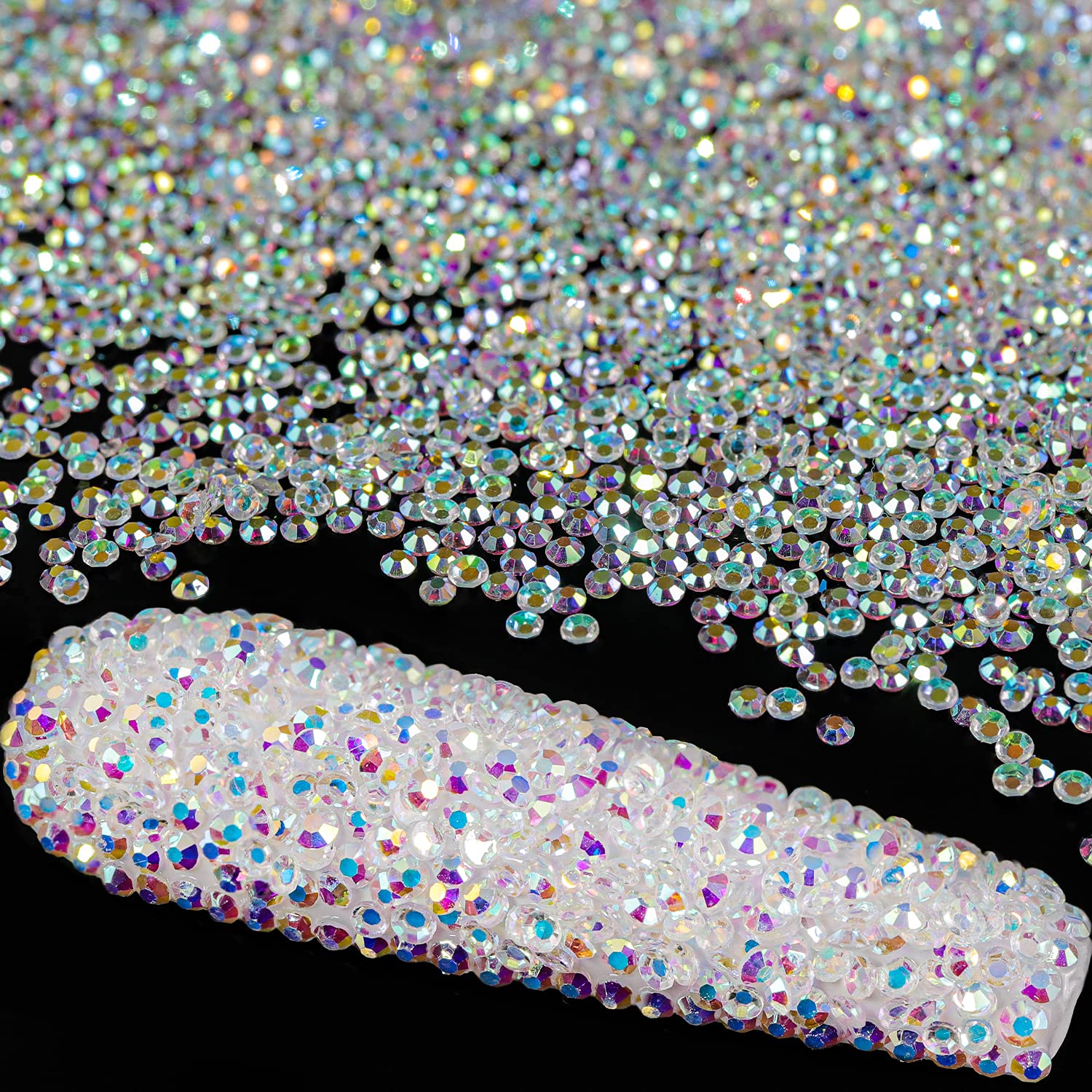 5000Pcs Ultra Mini 1.2mm Diamond DIY Glass Sand Rhinestones Beads