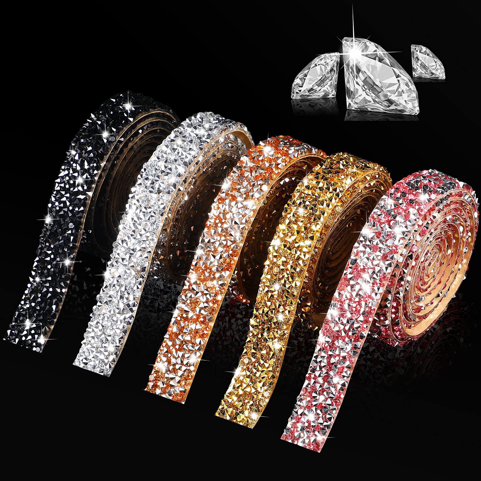 Rhinestone Ribbons Rhinestone Strips Ribbon Resin Rhinestone Strips Crystal  Rhinestone Ribbon 2PCS Resin Rhinestone Strips Ribbons Crystal Glitter  Rhinestone Trim For DIY Shoe Bag 