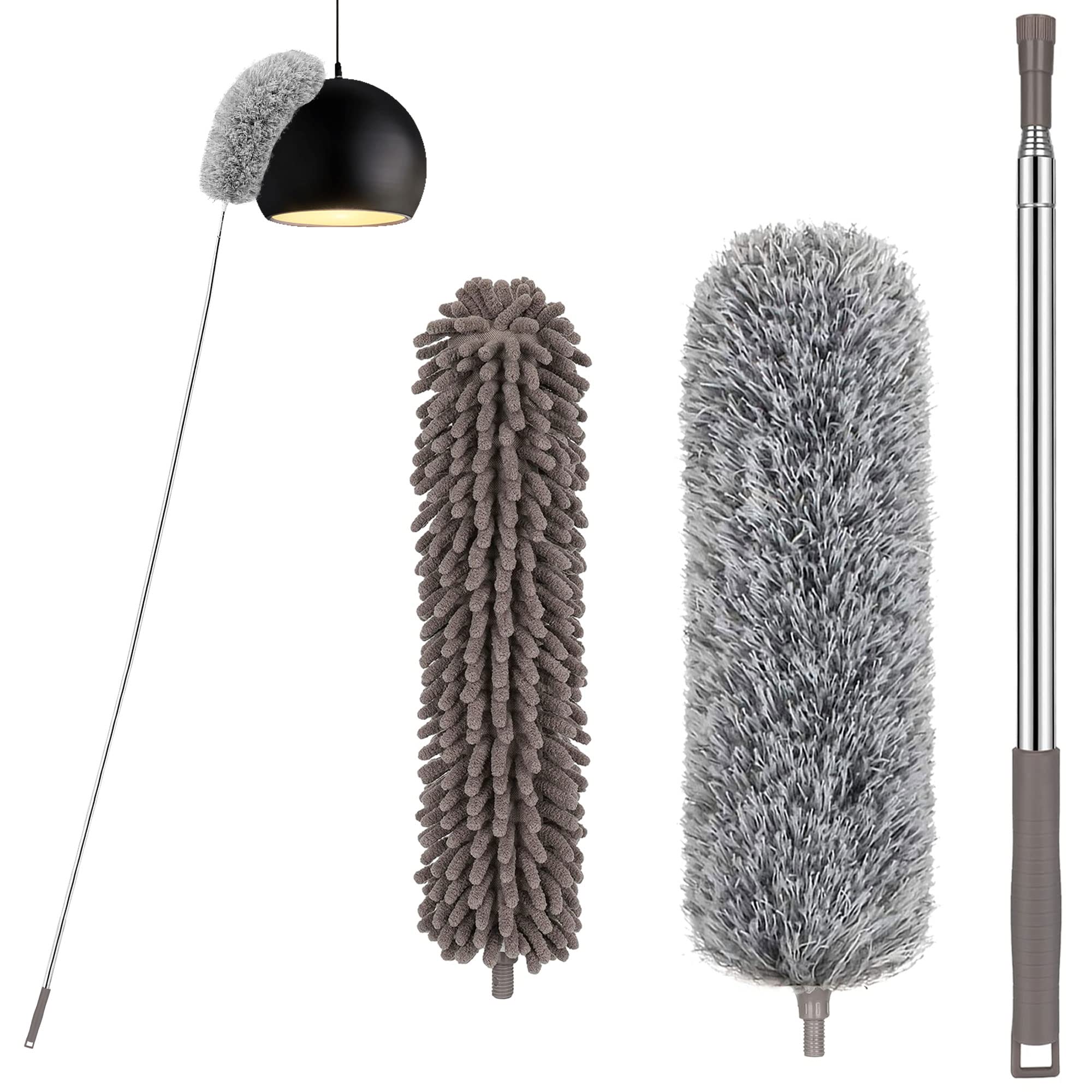 Flexible Fan Dusting Brush, Flexible Fan Dusting Brush (Non-disassembly  Cleaning),Bendable Dusting Brush, Microfiber Dust Collector, Electric Fan