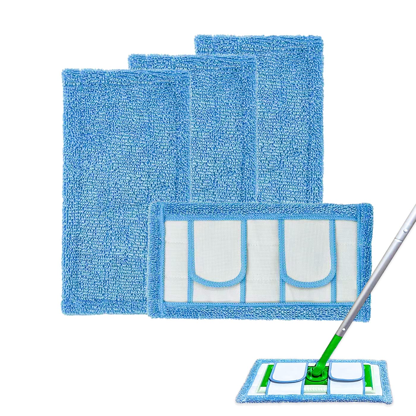 10-Pack Washable Microfiber Mop Pads for Wet and Dry Floor