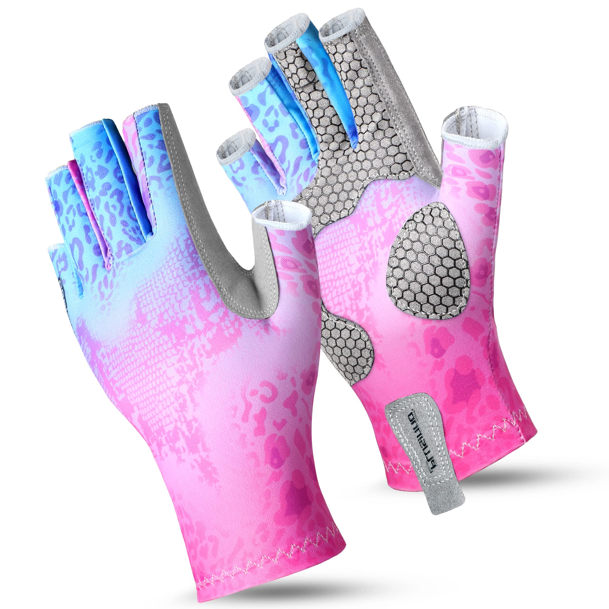Fishing Gloves UPF50+ Sun Gloves UV Protection Fingerless Fishing Gloves  for Men and Women Fishing, Kayaking, Rowing, Paddling, Cycling, Hiking