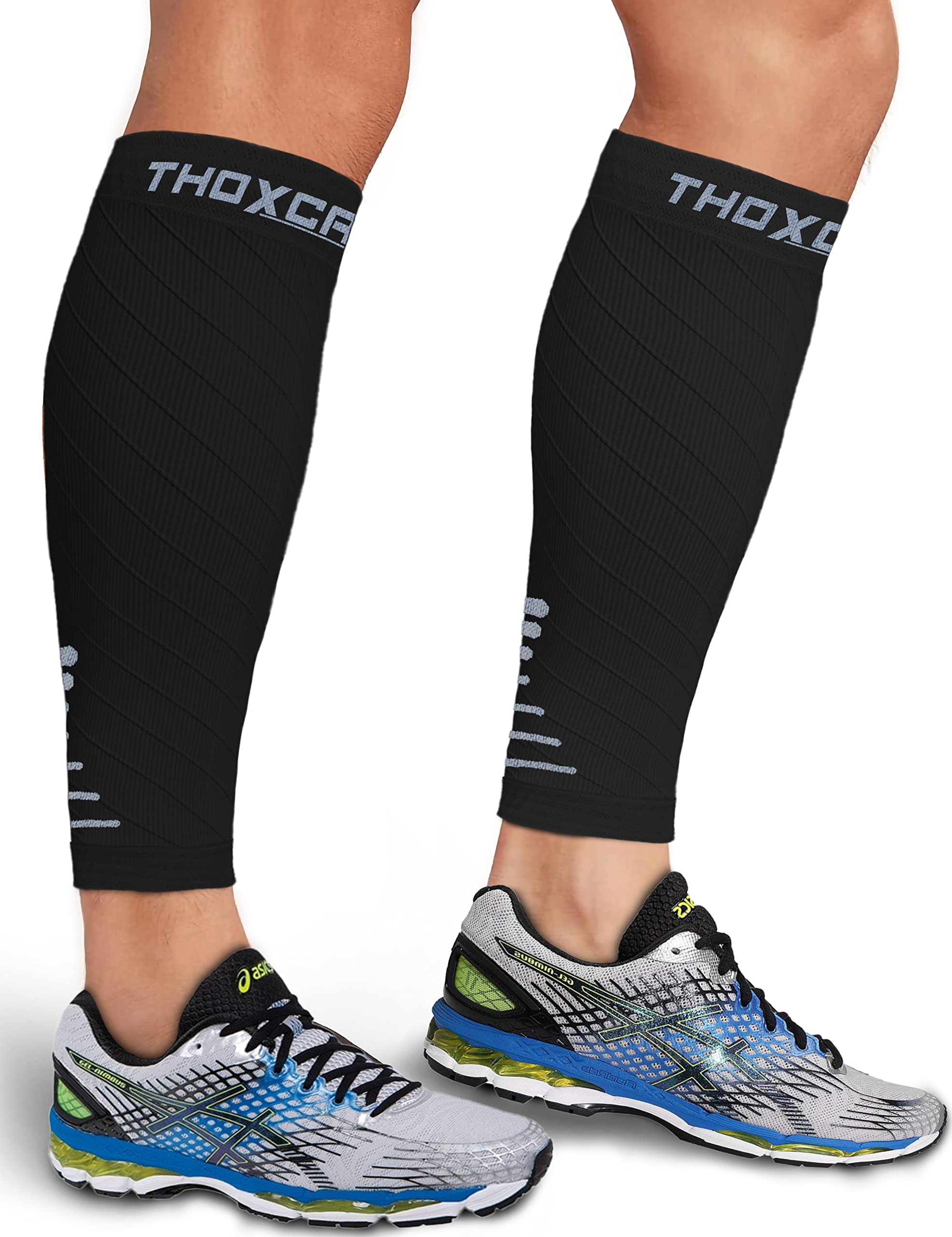 Thoxcare Calf Compression Sleeve for Men Women (1 Pair) Leg Support  Footless Compression Socks for Running 