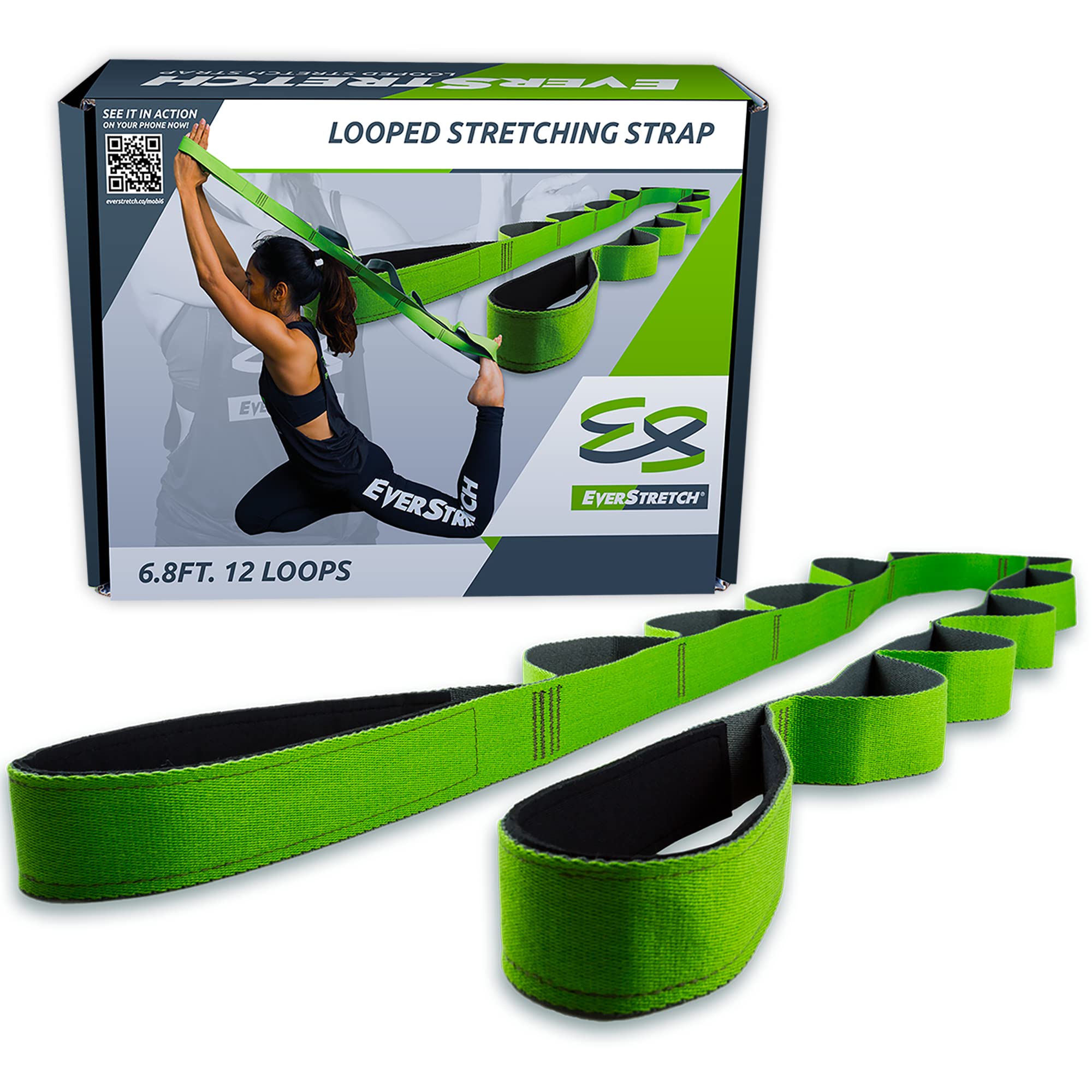 Yoga Strap by EverStretch - 8ft. Adjustable Yoga Belt for Stretching and  Physical Therapy
