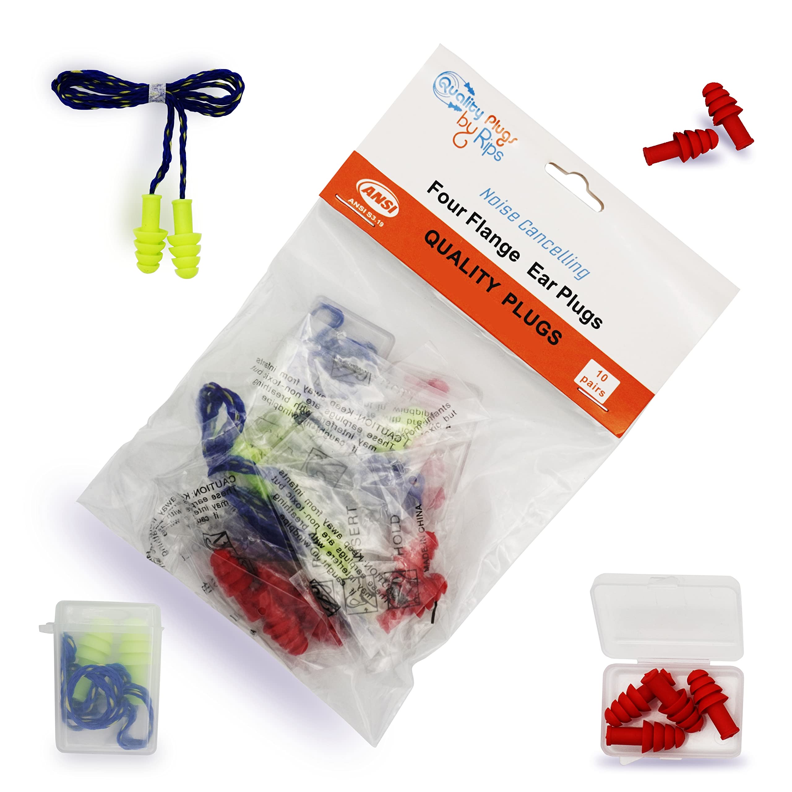 Ear Plugs 5 Pairs Soft Reusable Ear Plug for Noise Cancelling Sleep Swim &  Work