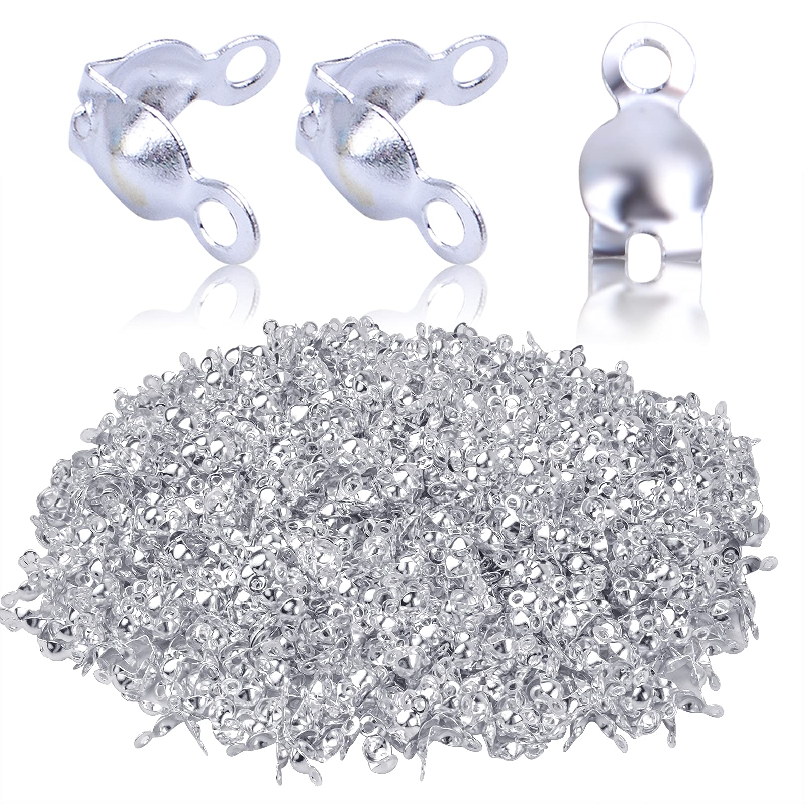 Newbested 1400 PCS Metal Open Bead Tips Knot Covers Iron