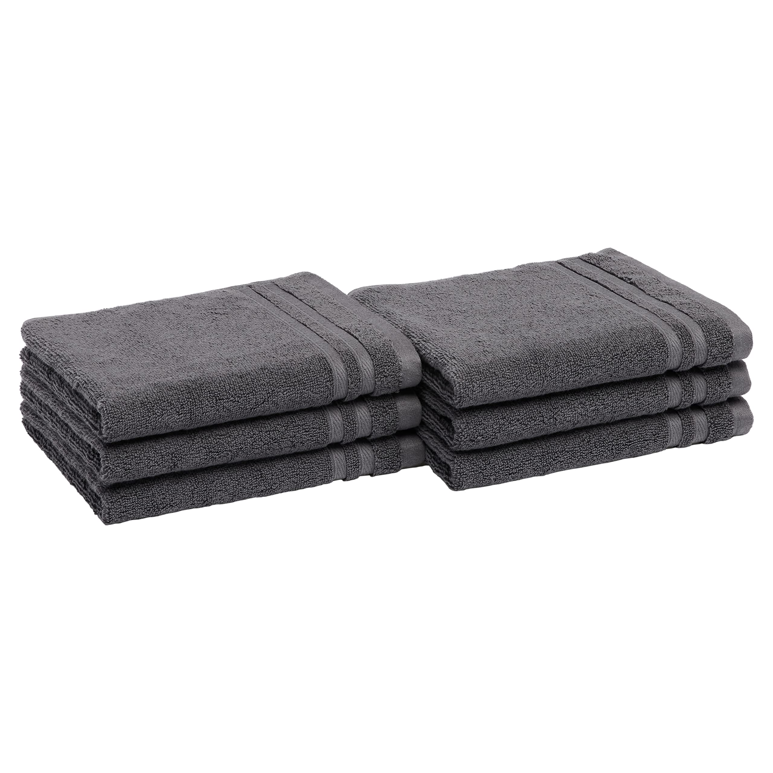 Basics Cotton Bath Towels, Made with 30% Recycled Cotton Content -  2-Pack, Dark Gray Dark Grey Bath Towels