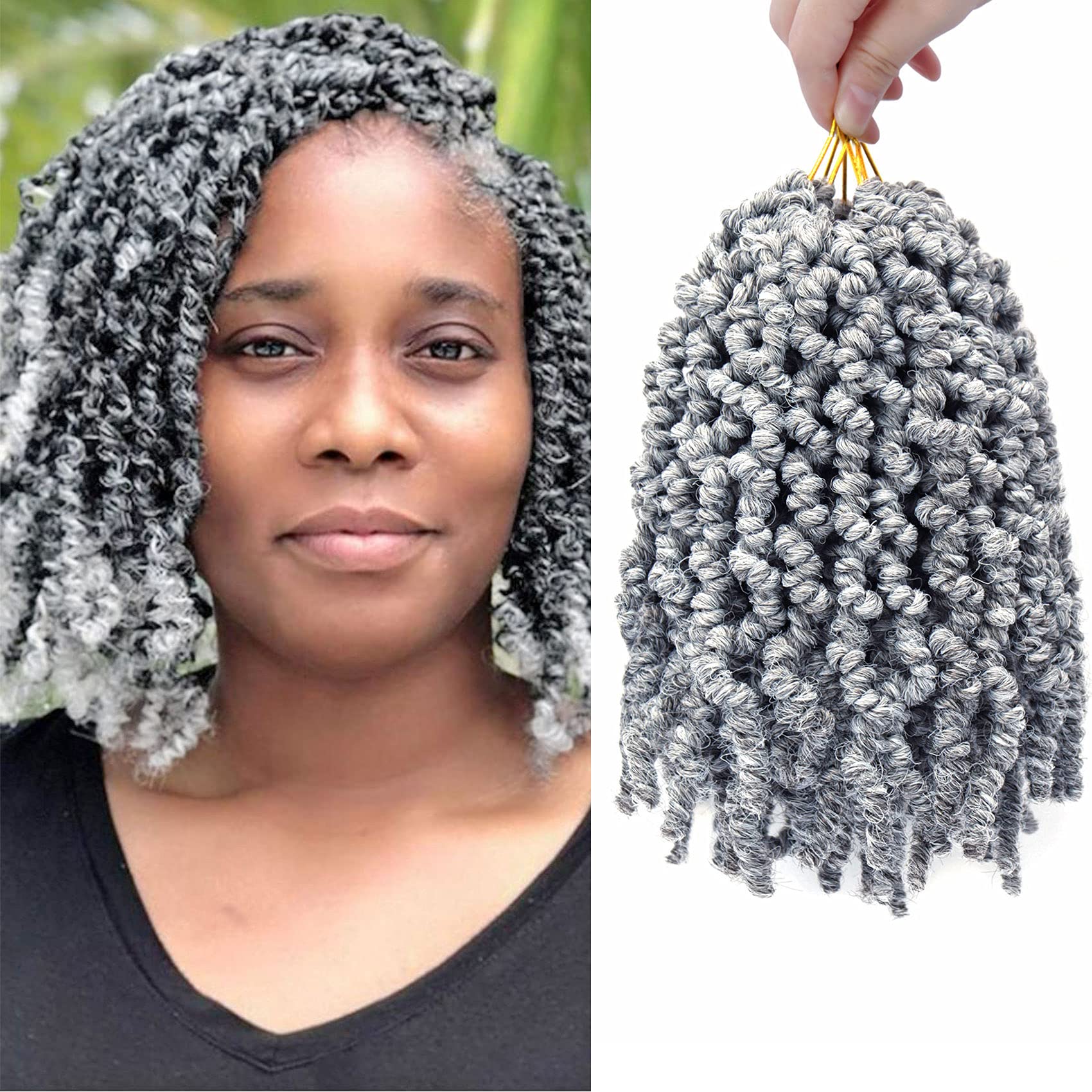 3packs Twist Hair Pre-Twisted Crochet Braids Short Curly Synthetic Braiding  Hair