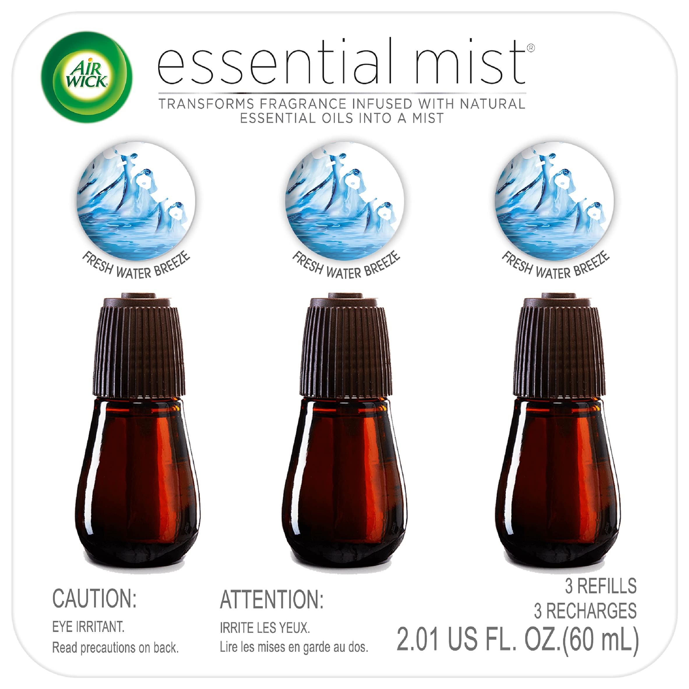 Air Wick Essential Mist Refill, 3ct, Brown Sugar & Vanilla, Fall Scent,  Essential Oils, Air Freshener