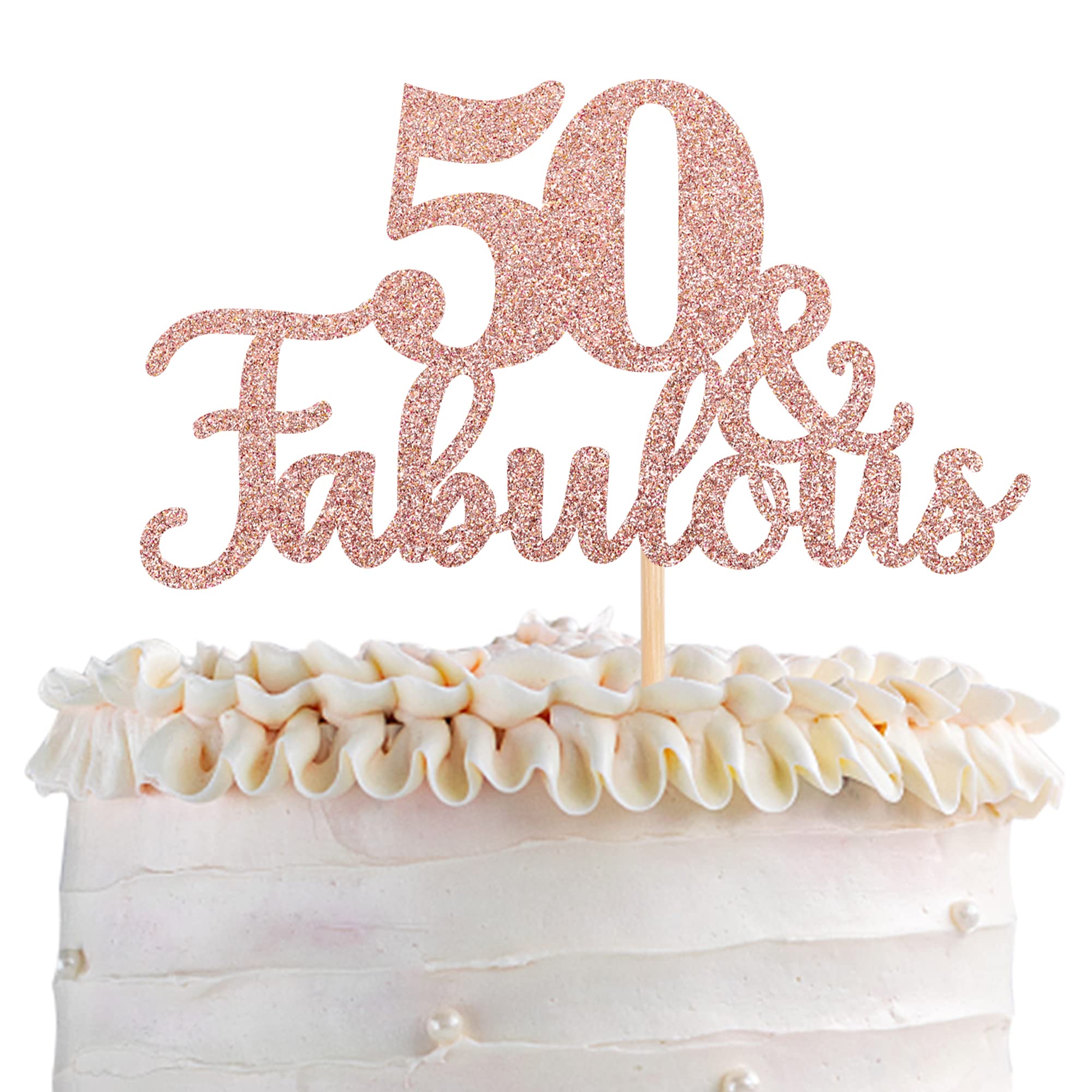 1 PCS 50 & Fabulous Cake Topper Glitter Fifty and Fabulous Cake ...