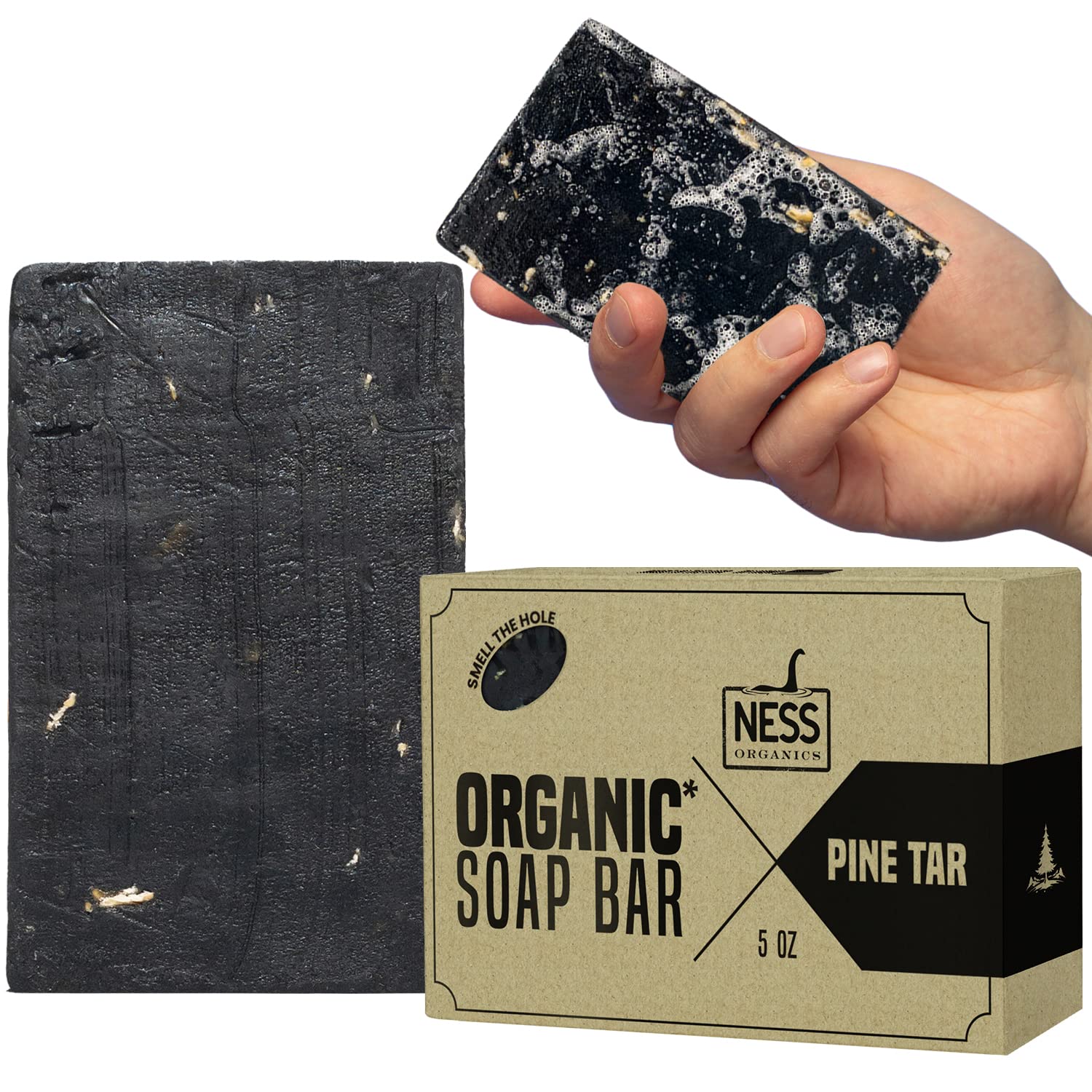 Ness Mens Soap Bar - Pine Tar Scent Natural Soap For Men With