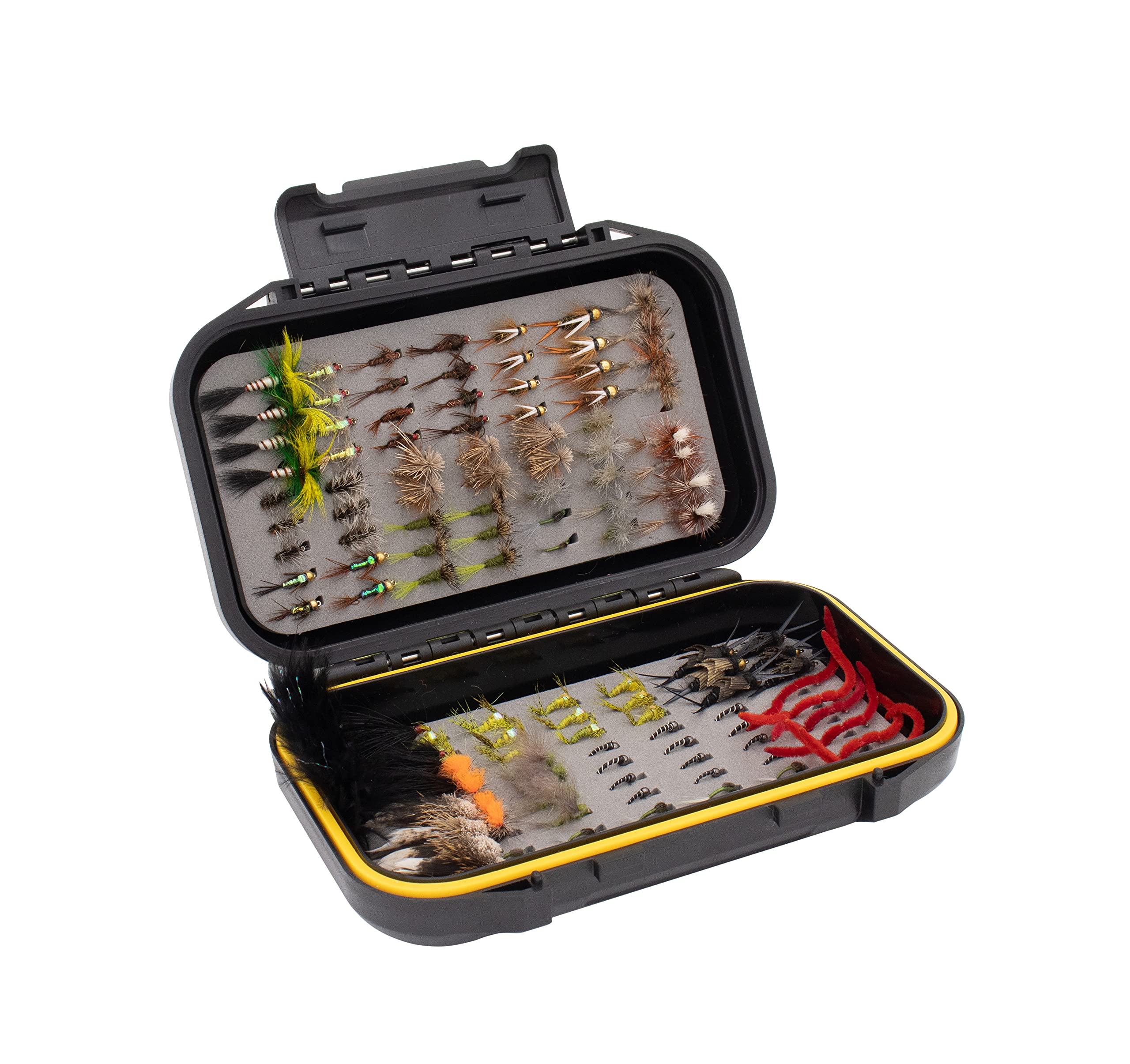 ICERIO 28pcs Fly Fishing Flies Kit Fly Assortment Trout Bass Fishing with  Fly Box Dry Wet