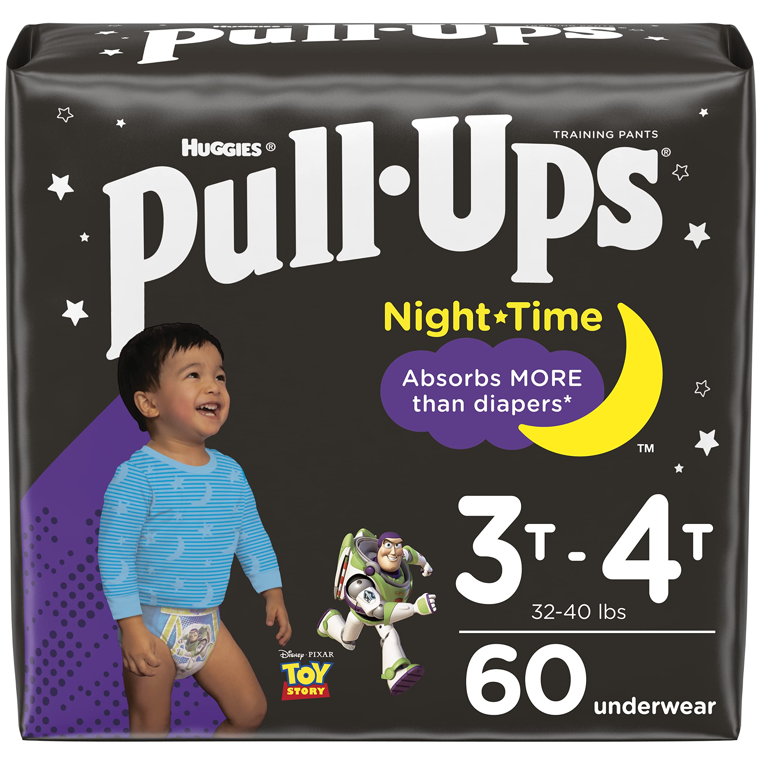 Huggies Pull-Ups Training Pants Disney Night-Time 3T-4T - 60 CT