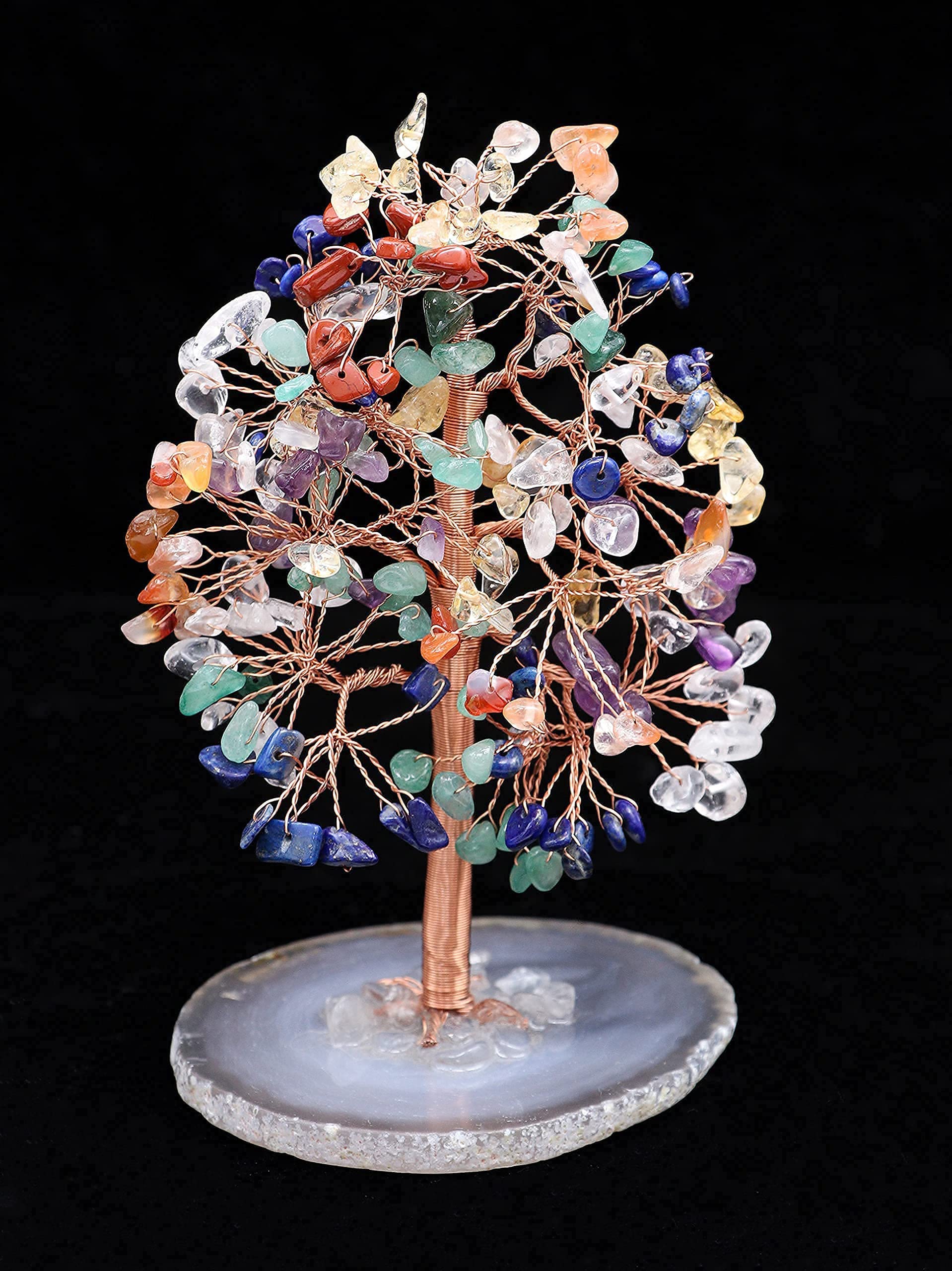 7 Chakra Tree of Life - Crystal Tree for Positive Energy, Attract Good  Luck, Feng Shui Money Bonsai - Gemstone Tree, Natural Seven Chakra Healing