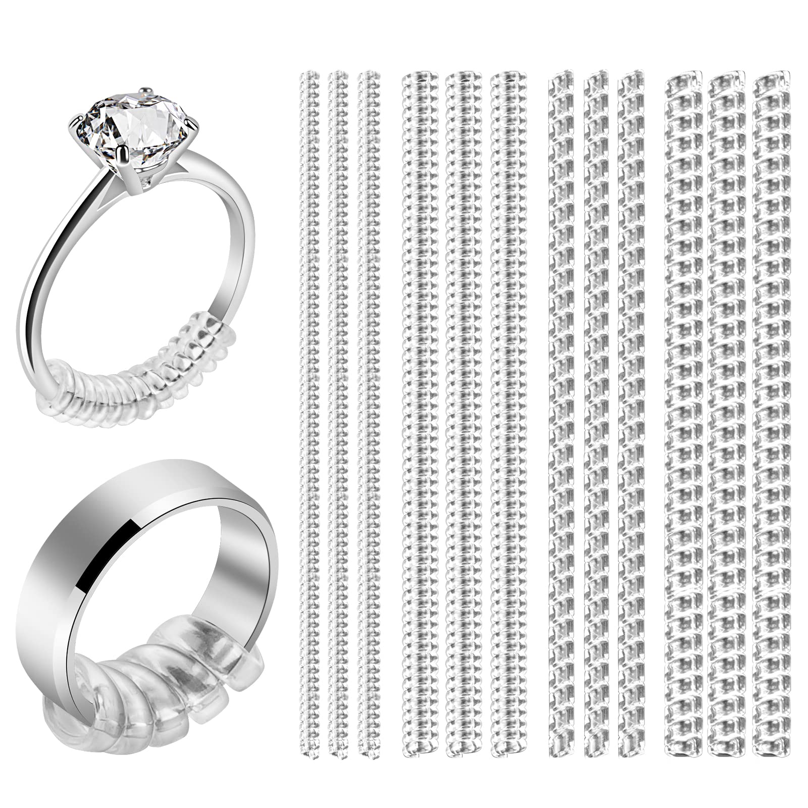 Postgrado  2pcs Ring Size Adjuster for Loose Rings Jewelry Guard Spacer  Sizer Fitter USA