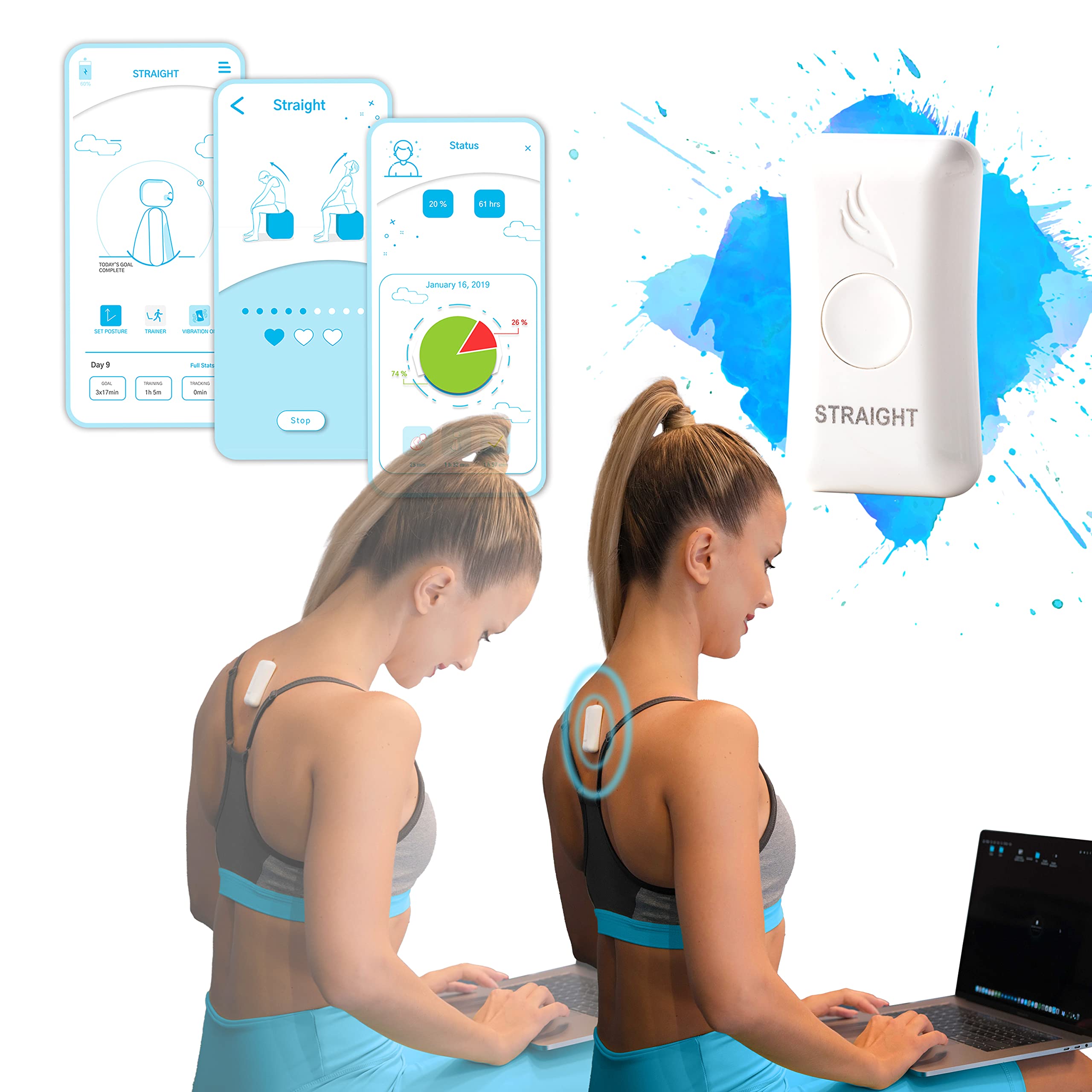 Posture Corrector for Women and Men Under Clothes, Upgraded Upper Back  Support Clavicle Brace Shoulder Straps / Back Straightener / Posture  Trainer