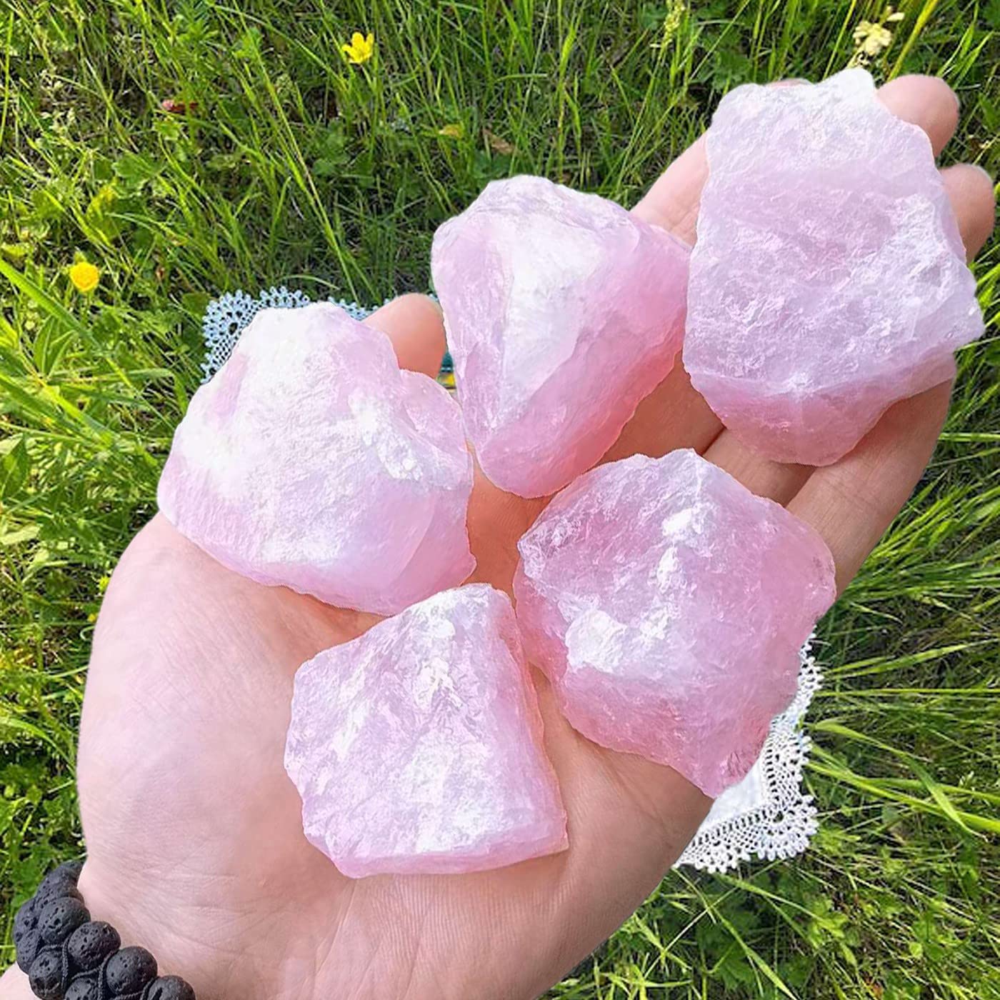 6 inch raw rose quartz planter pot Crystal Planter Pot Gemstone