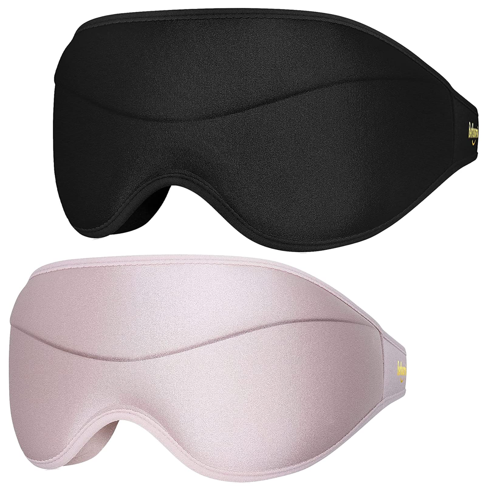 2 Pack Sleep Eye Mask for Men Women, 3D Contoured Cup Sleeping Mask &  Blindfold