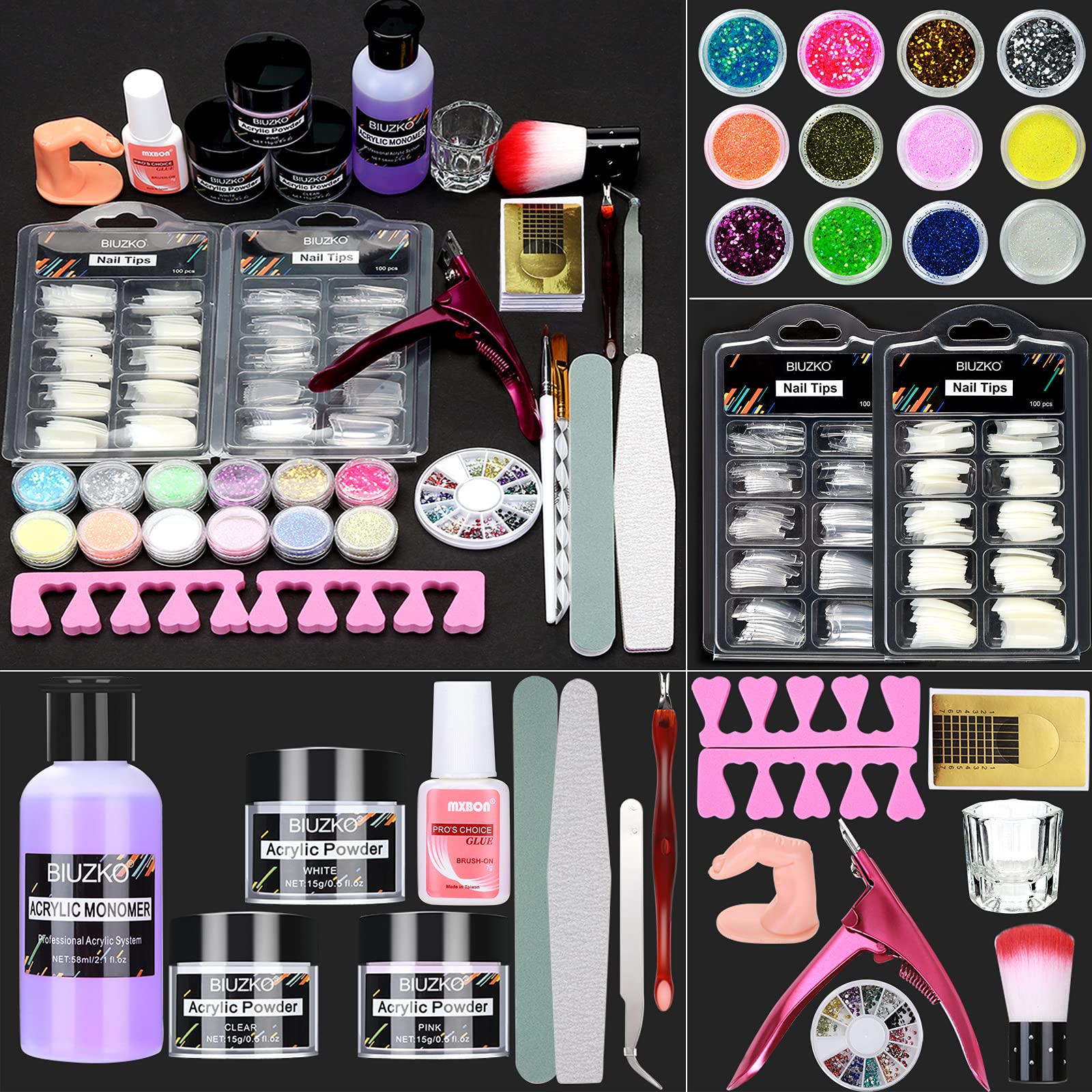 Mia Secret Professional Acrylic Nail Kit/Set For Beginner with UV-LED  odorless monomer - Nail kit with everything - Kit de uñas acrilicas  completo mia secret - … | Professional acrylic nail kit,